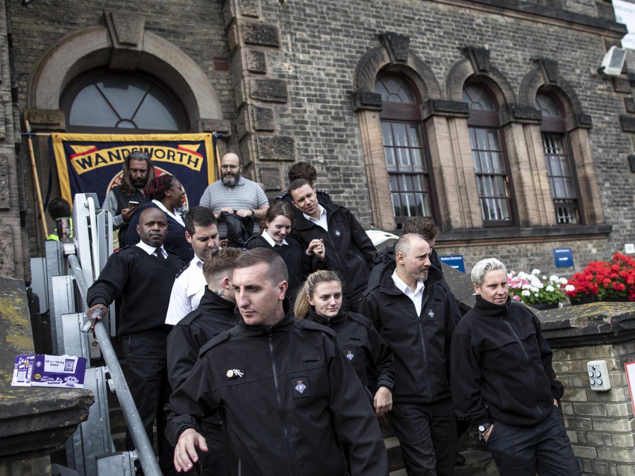 Staff strike at Wandsworth Prison London on 14 September