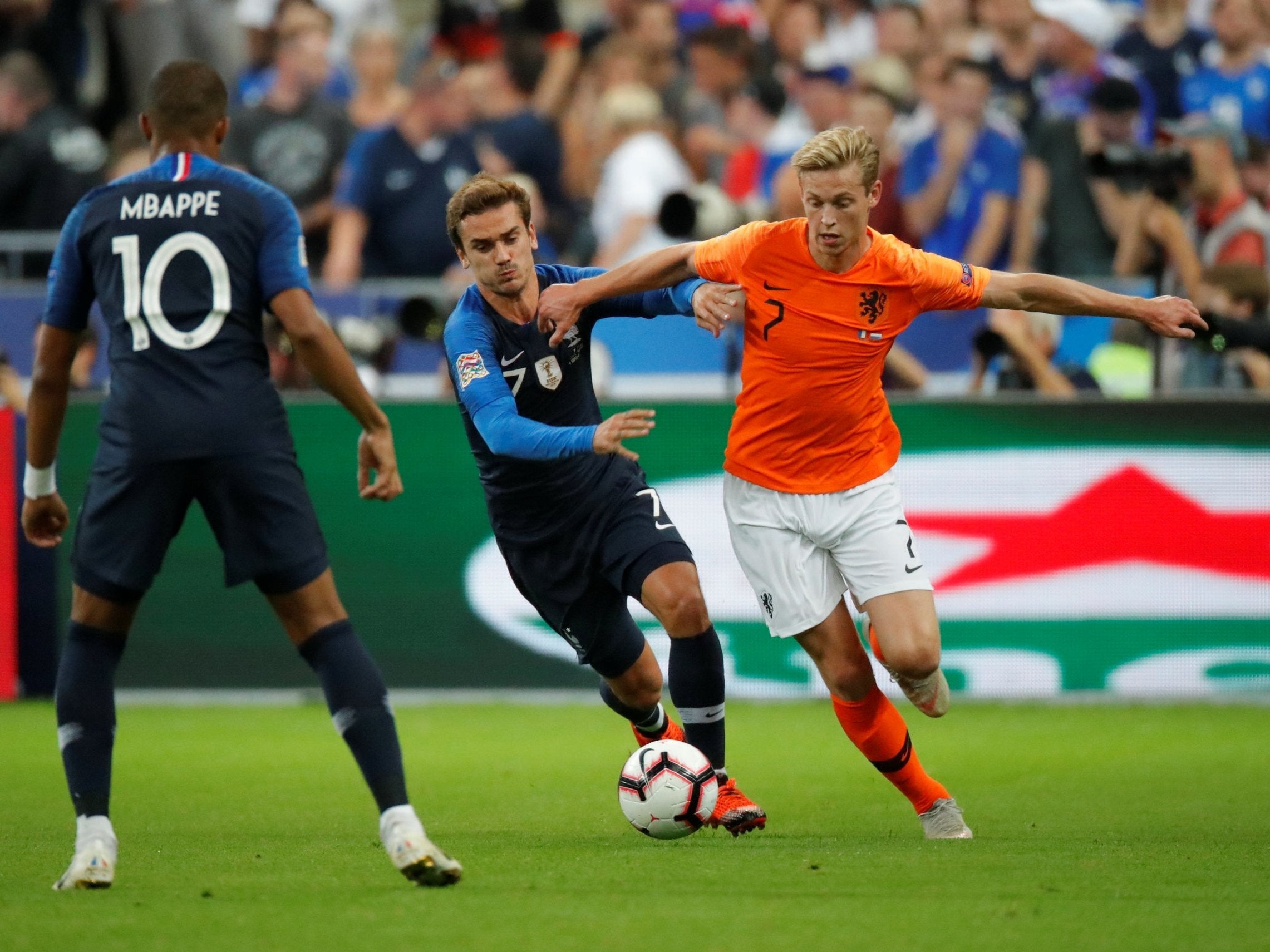 Future superstar Kylian Mbappé is tackled by future superstar* Frenkie De Jong