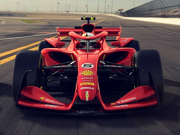 The Concept 3 design revealed a swoopy machine with simplified wings and an aggressive stance on new the 18-inch wheels (Formula 1)