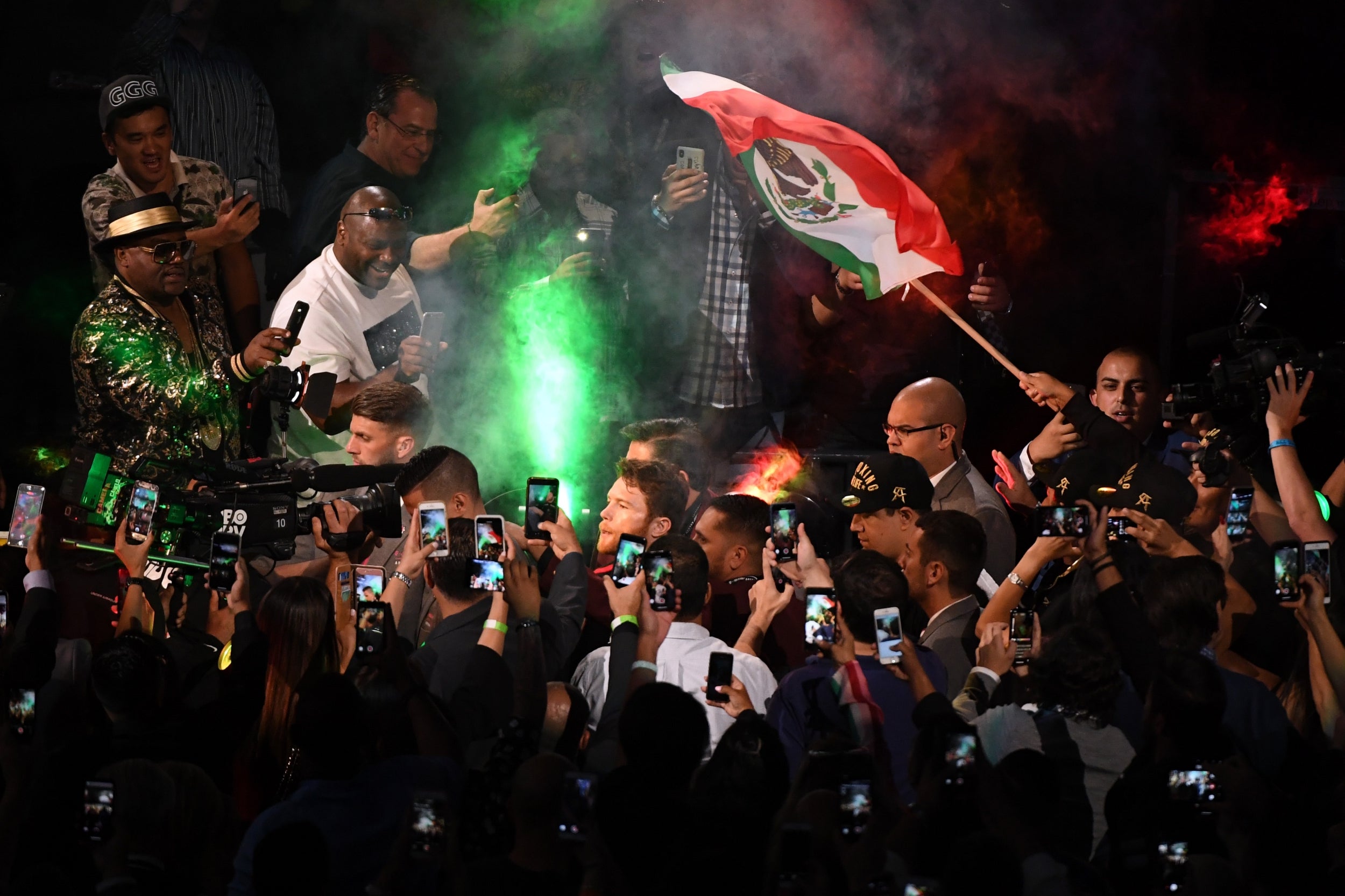 Canelo made his usual colourful entrance tot he arena