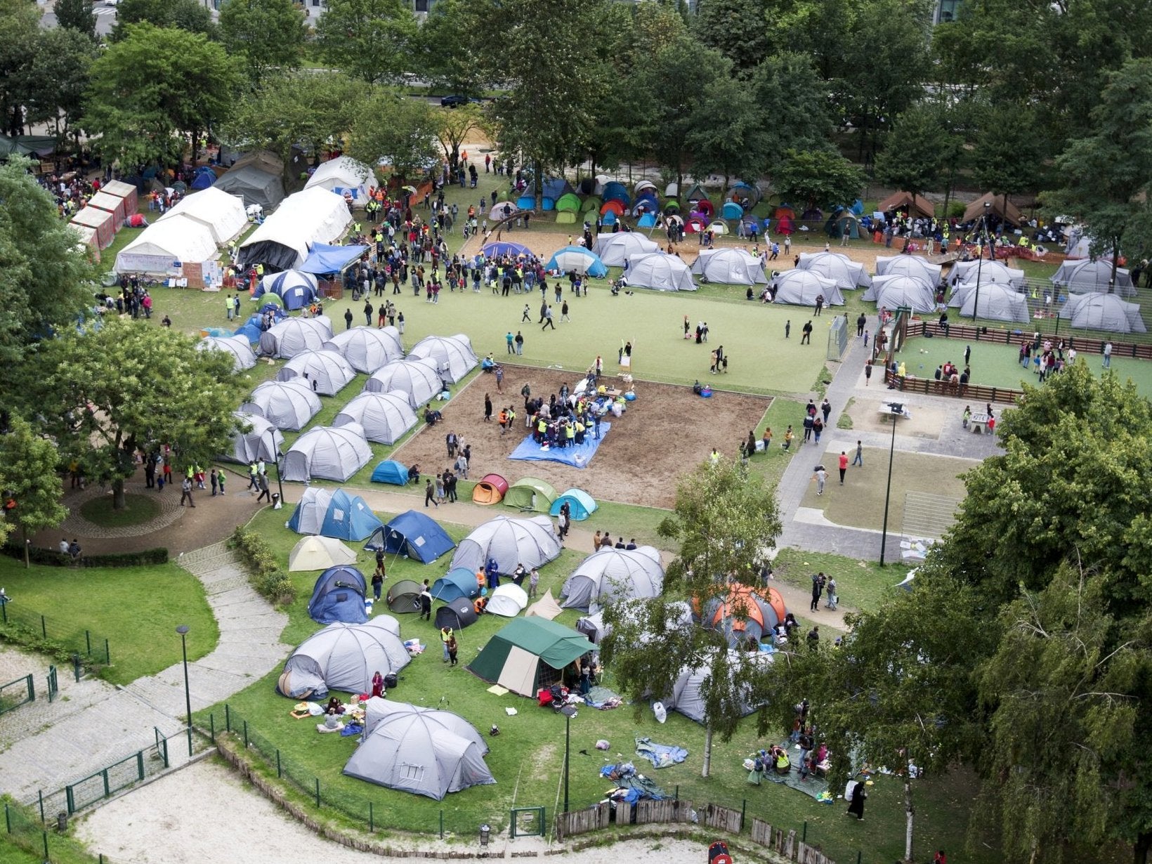 The attack happened near the Park Maximilien, where asylum seekers routinely camp (REUTERS/Yves Herman)