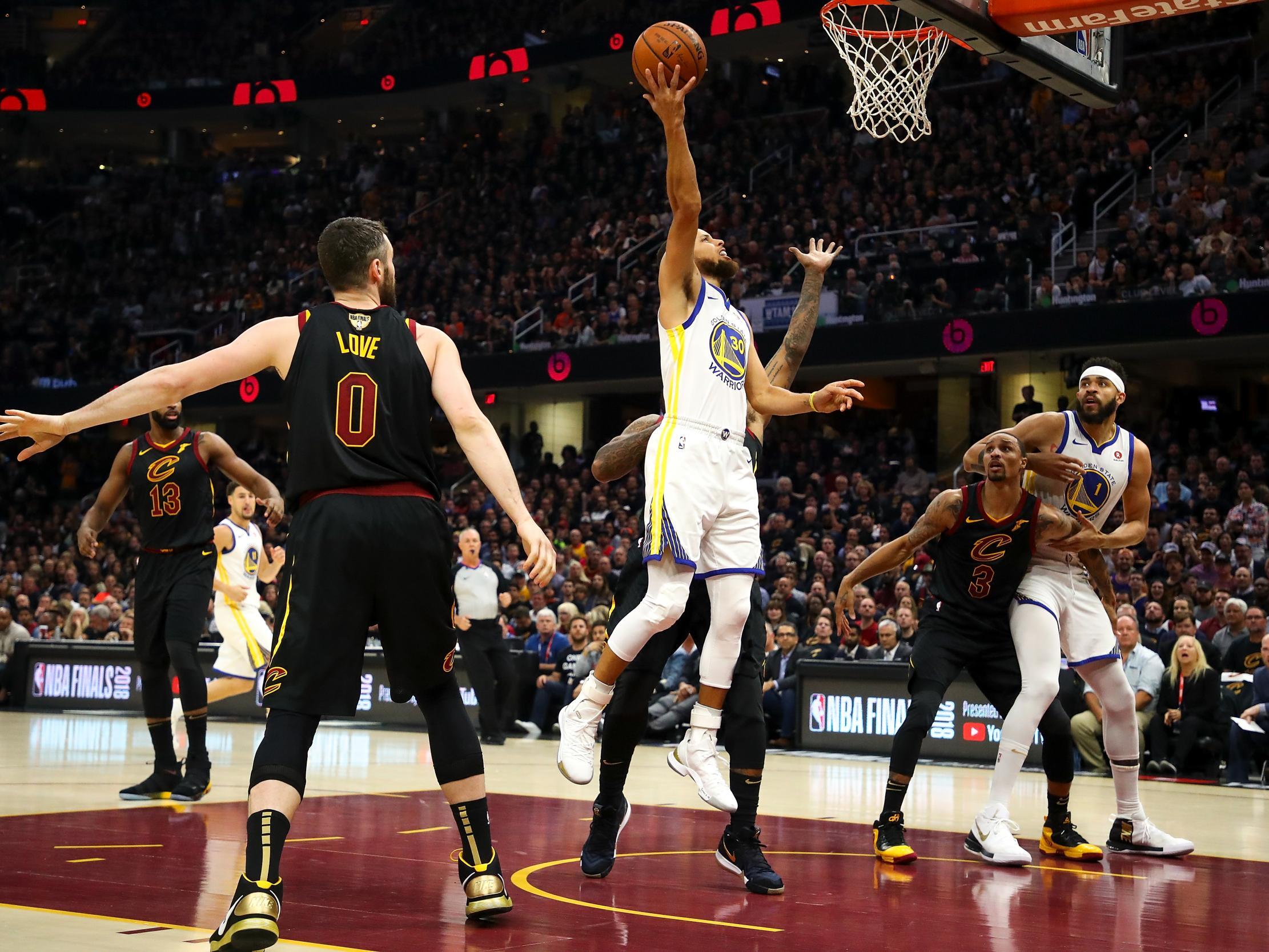 Curry in action for the Warriors last season