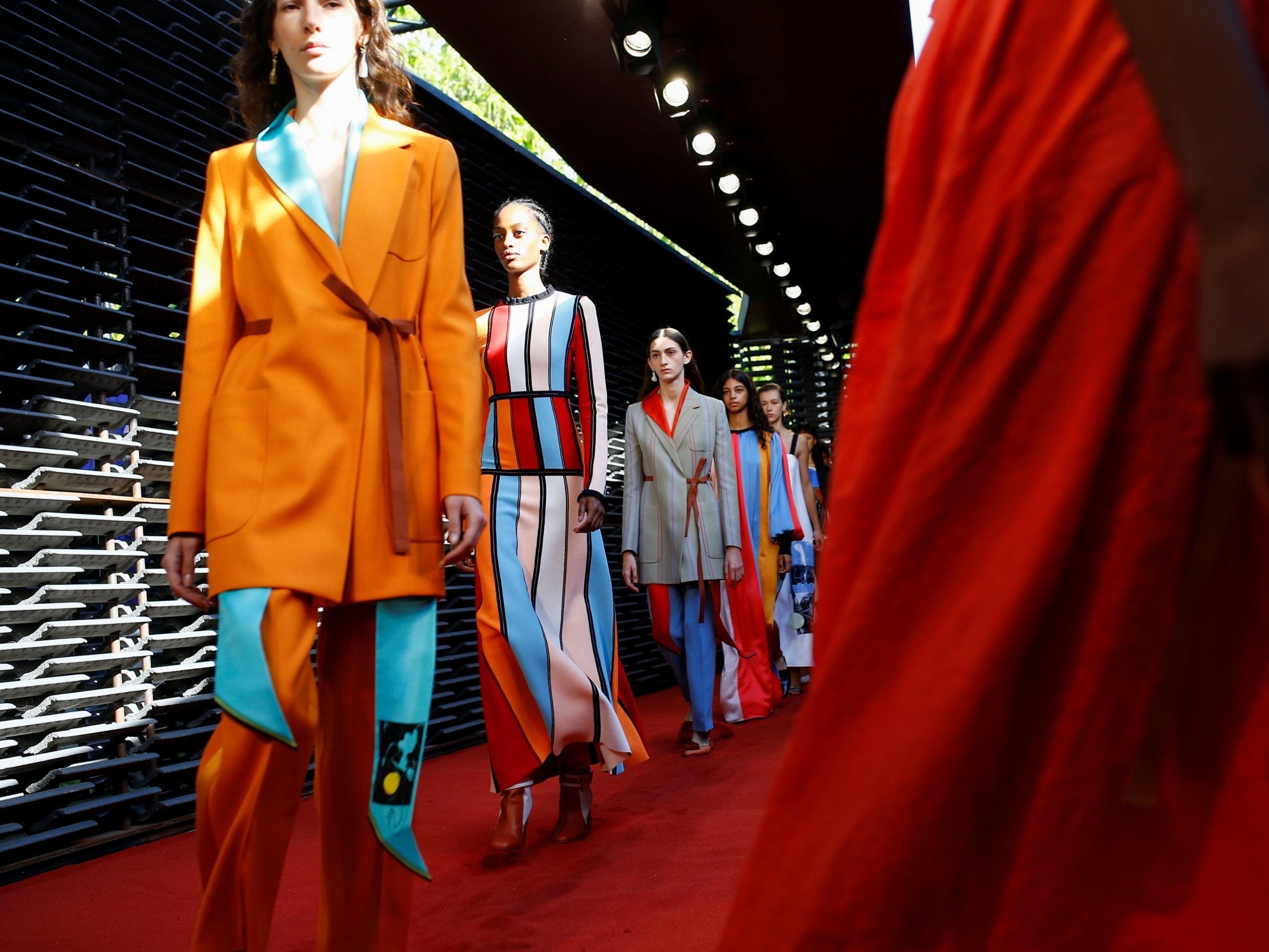 Models present creations at the Roksanda catwalk show (Reuters)