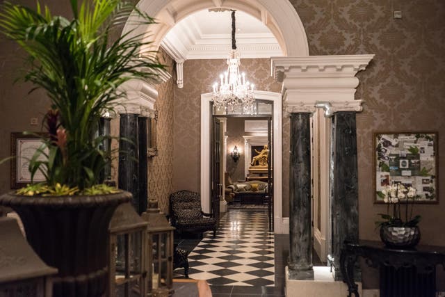 The imposing reception area at Oulton Hall