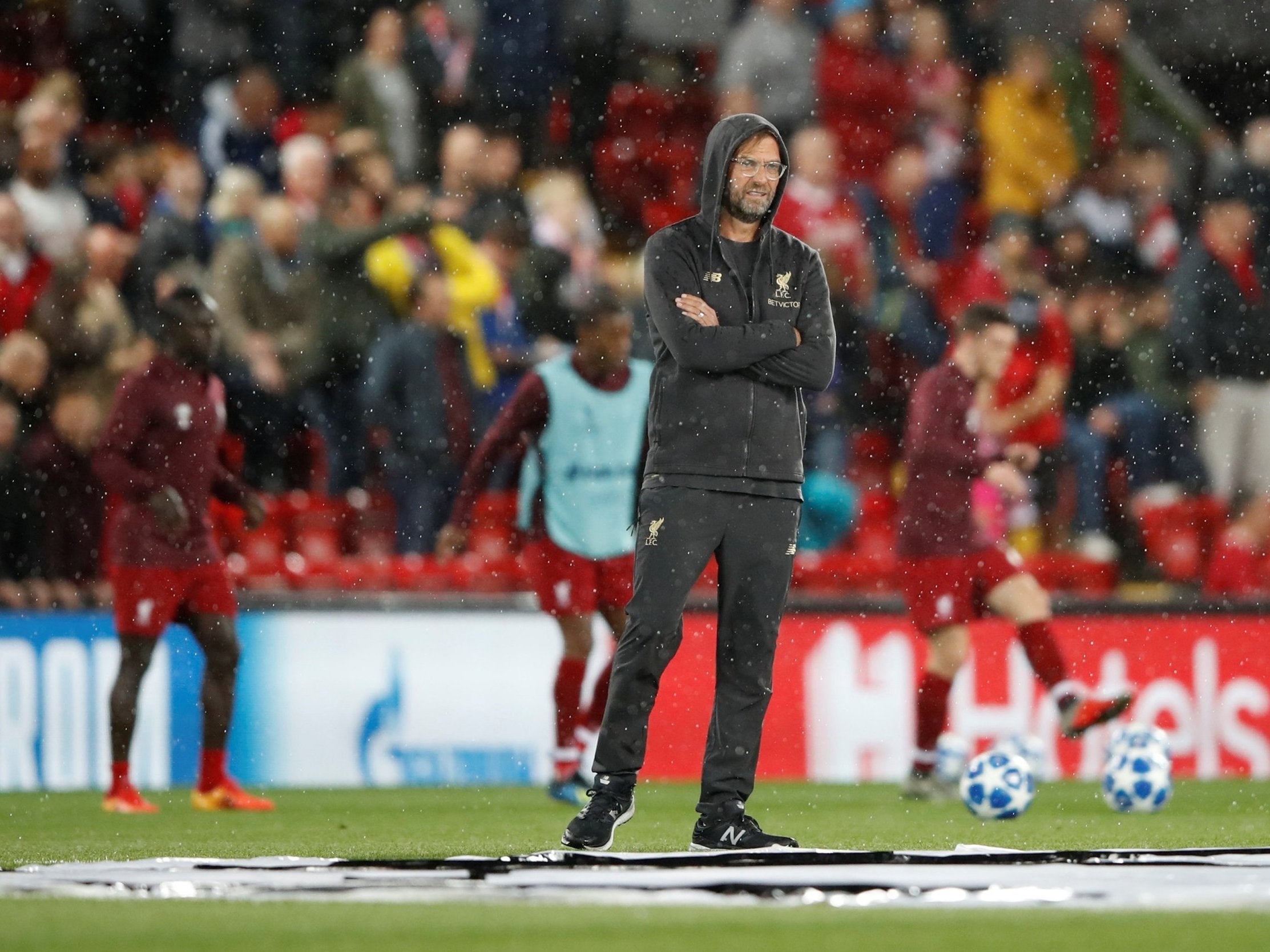 Jurgen Klopp watches on from the touchline