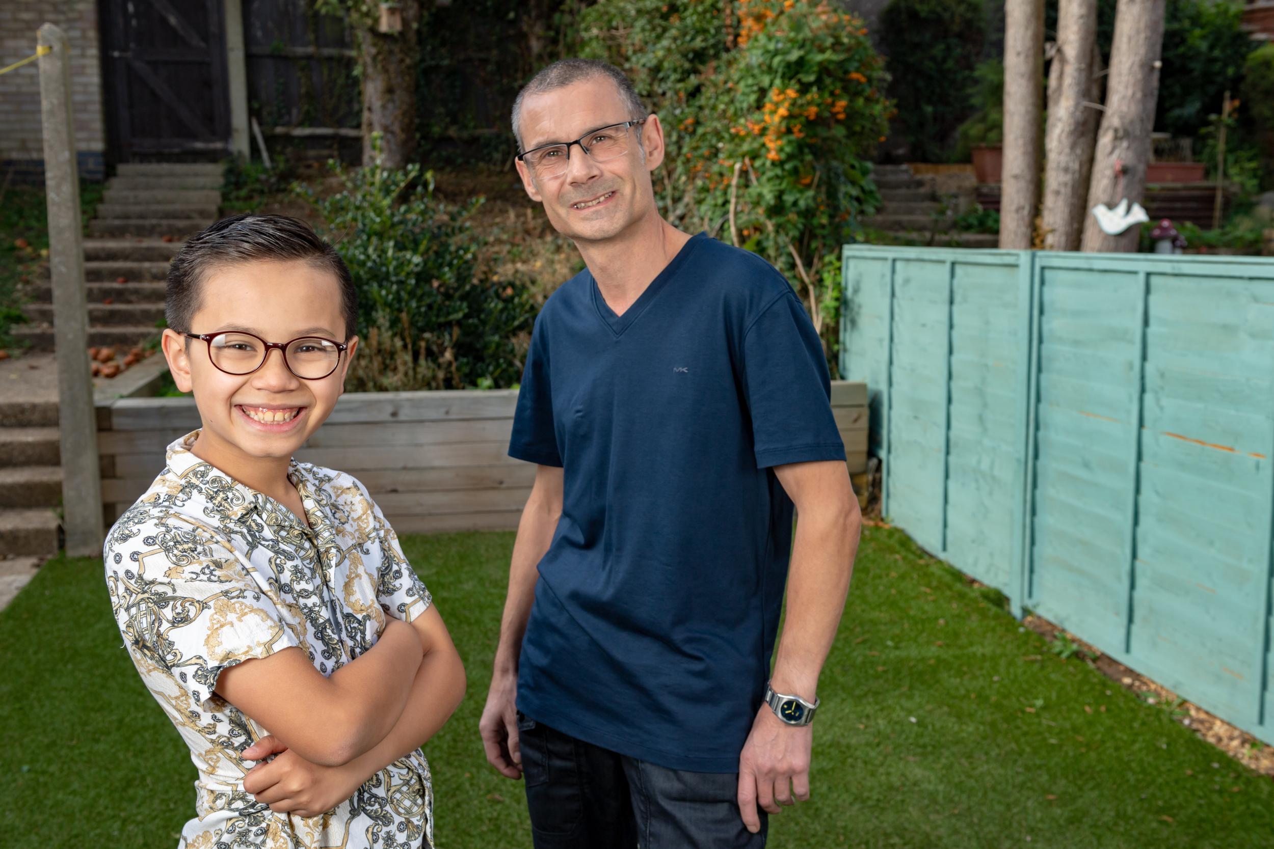 Alfie pictured with his father Gary