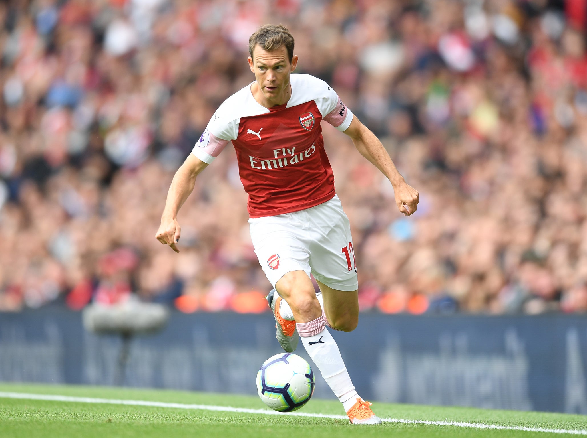 The full-back is still waiting on his full Arsenal debut