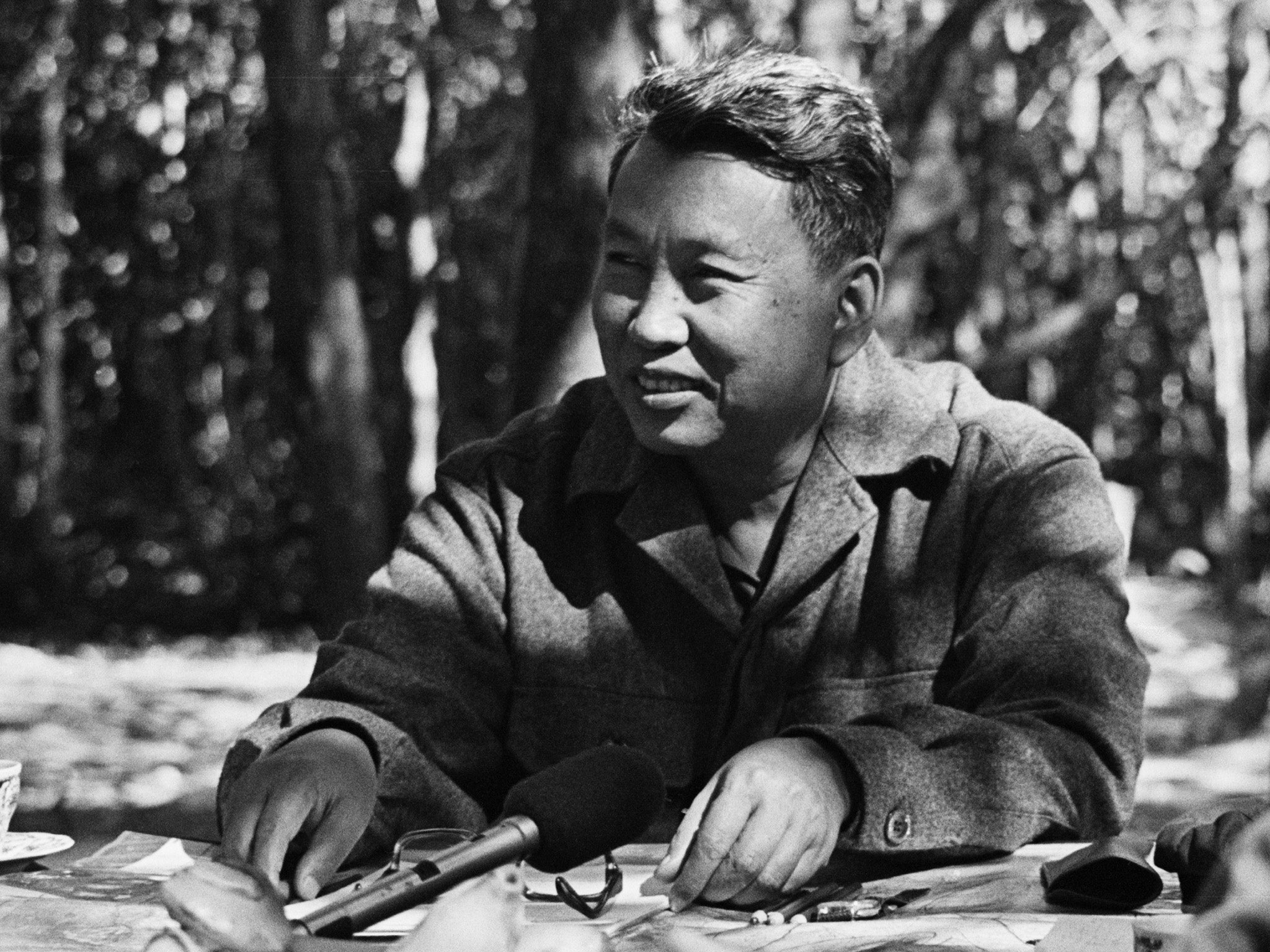 Pol Pot, leader of the Khmer Rouge, gives an interview to ABC in the Cambodian jungle in 1980