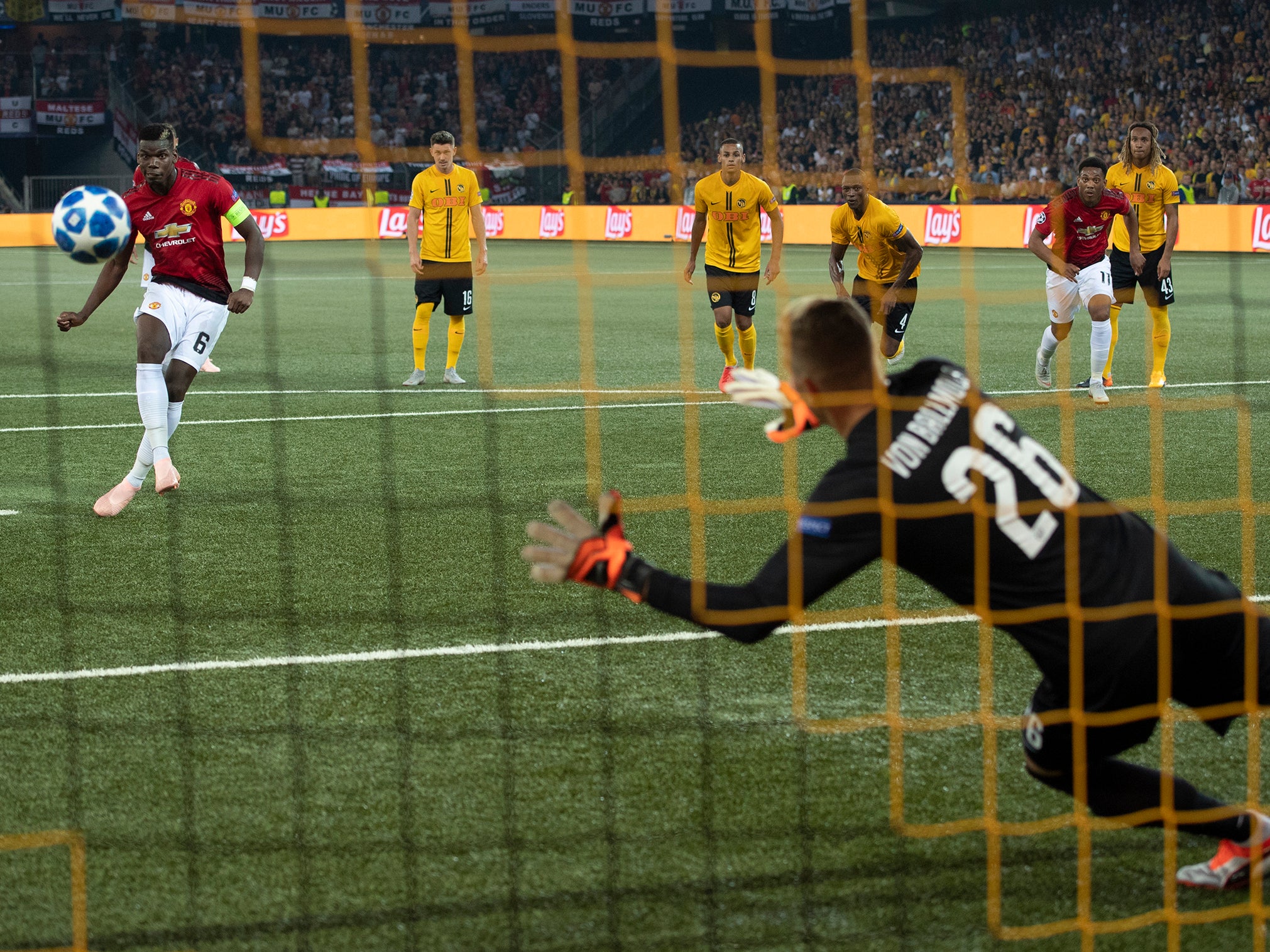 Paul Pogba scored twice in United’s win in Bern