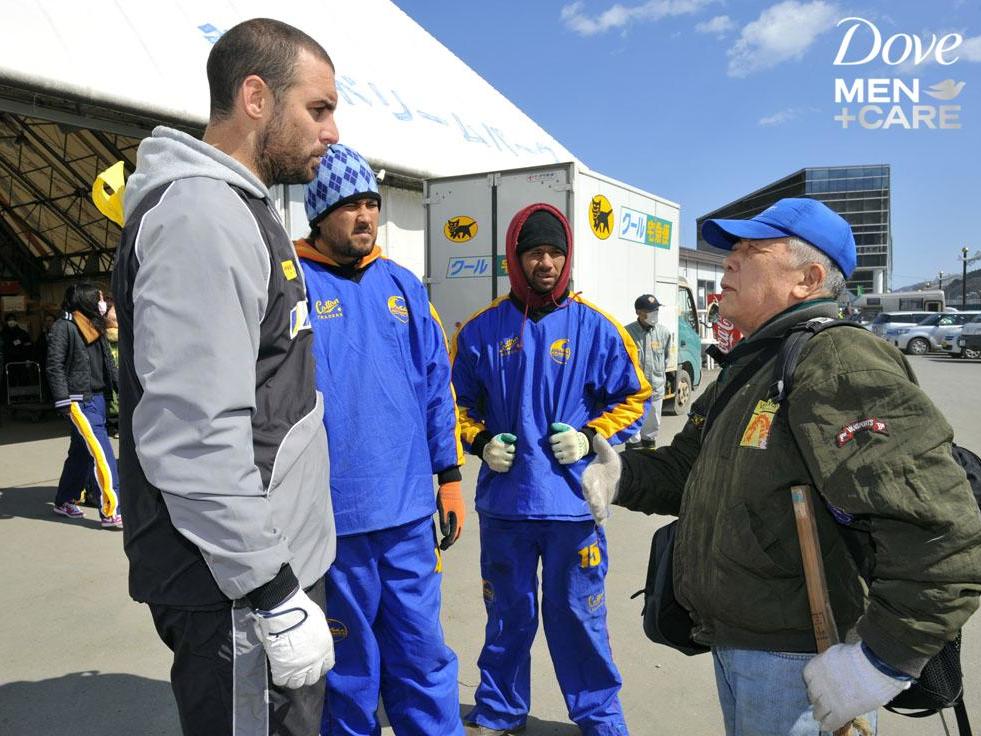 Kamaishi players spent a month helping with the relief effort