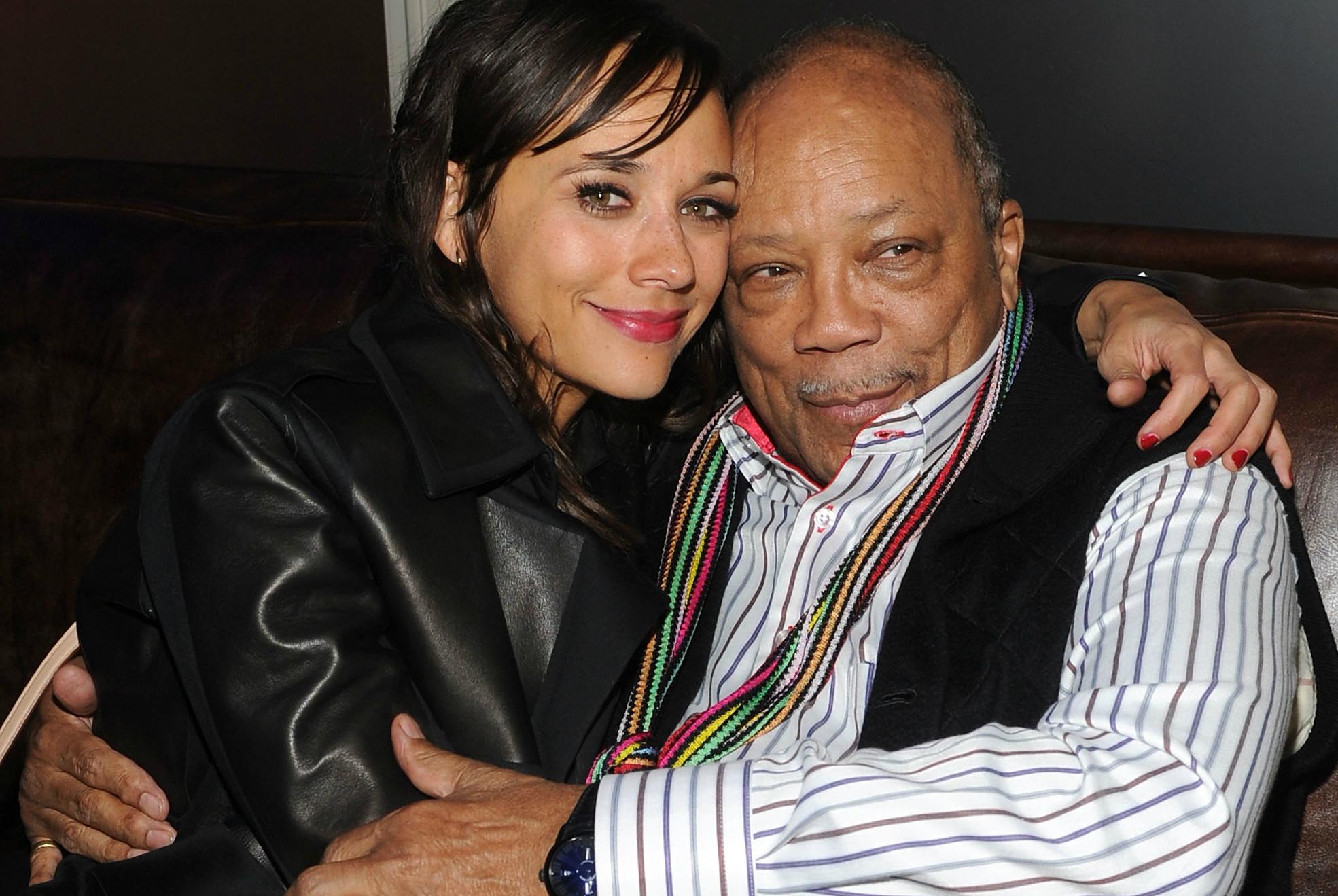 Co-director Rashida Jones with her father Quincy in 2012