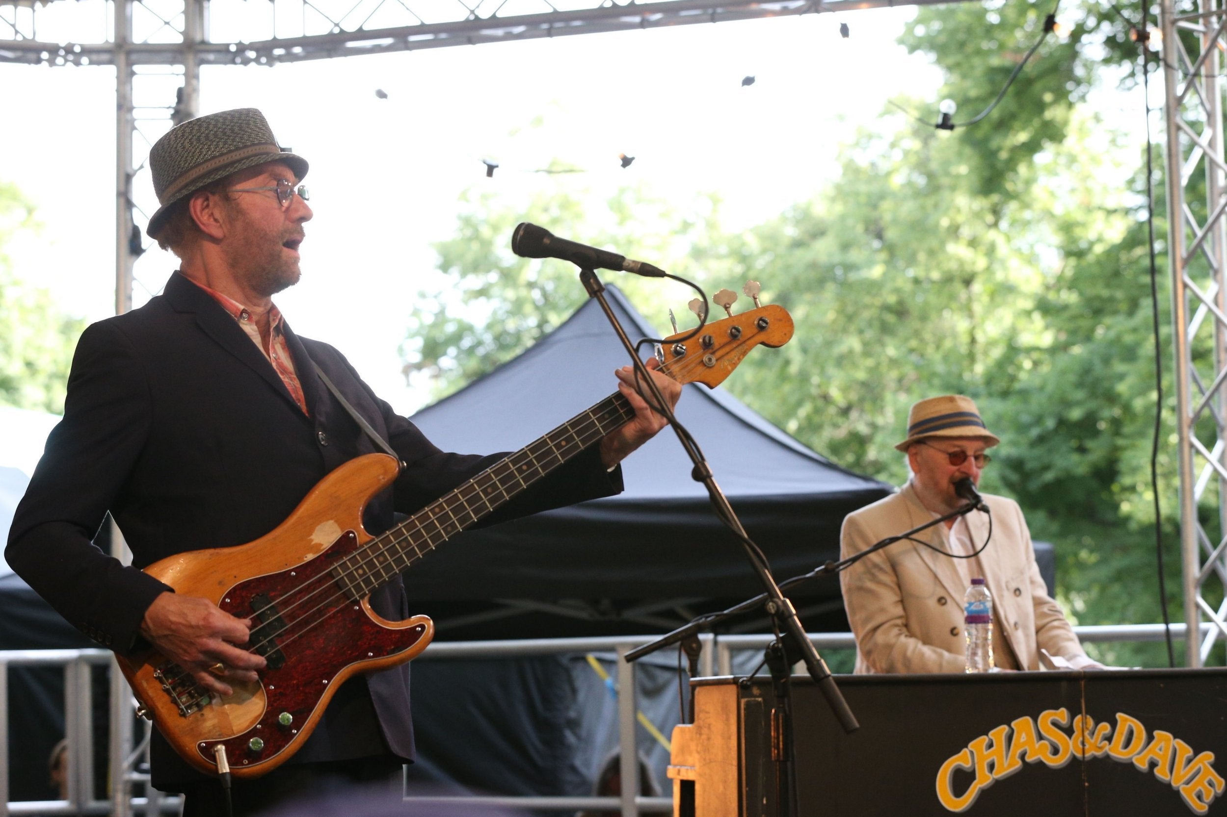 Hodges (right) with Dave Peacock, performing at the British Summer Time festival in Hyde Park, London, in July