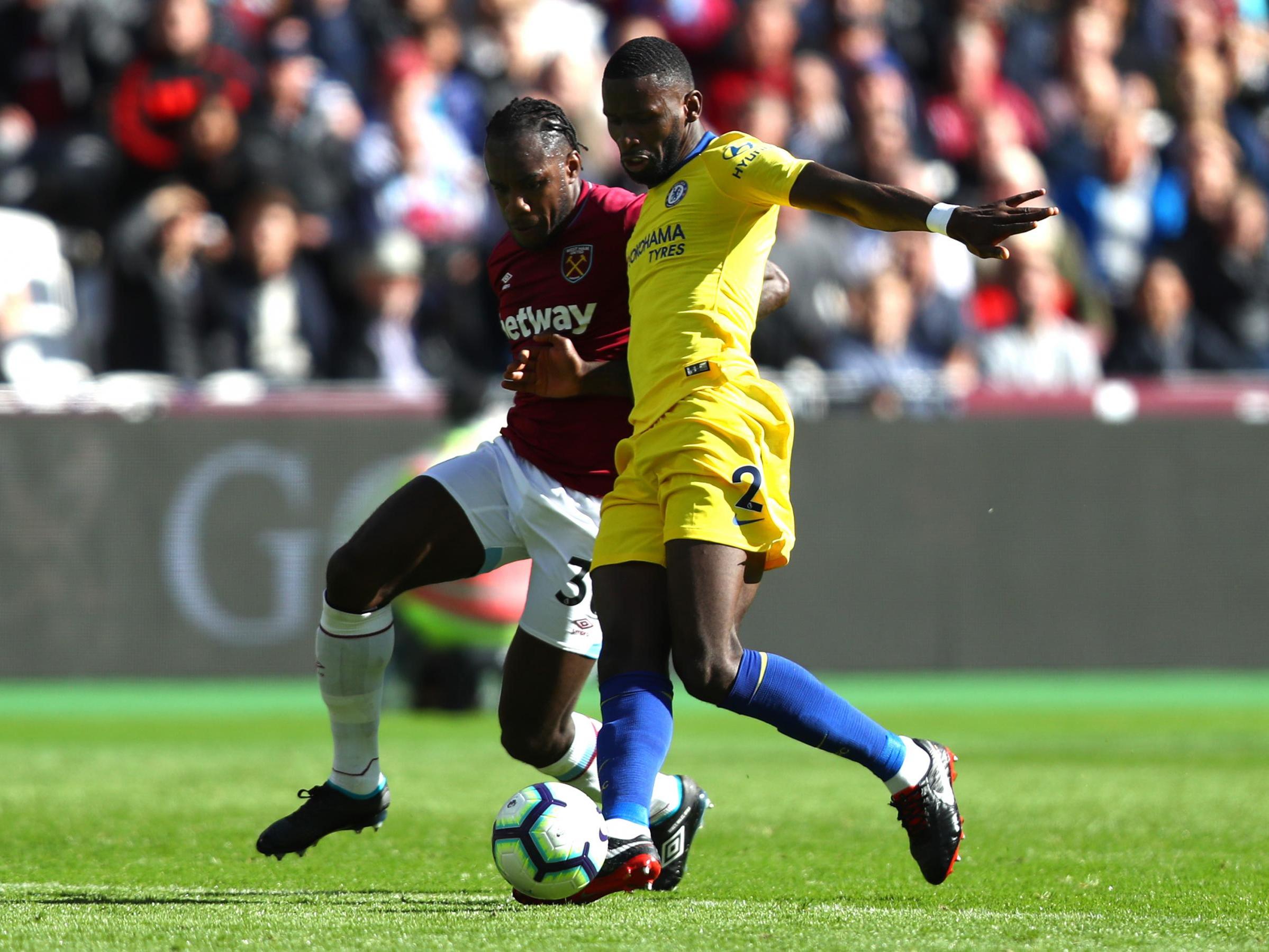 Antonio Rudiger was forced off with an injury