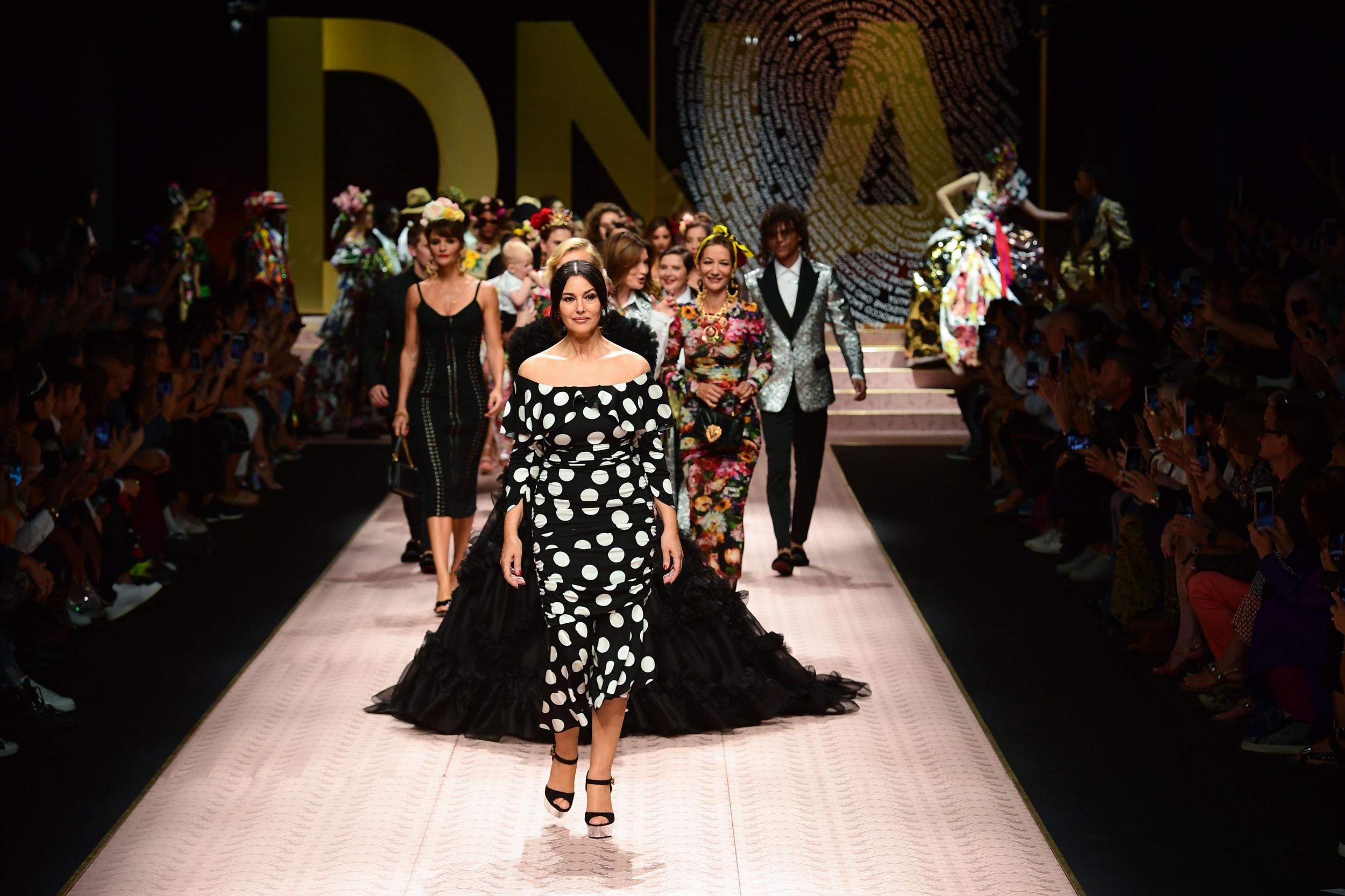 Monica Bellucciopened the show at Dolceand Gabbana