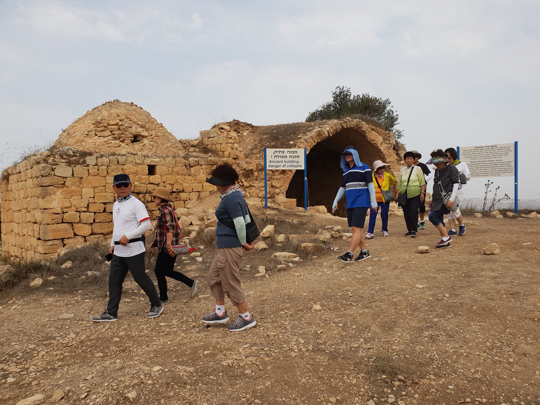 South Korean Christian pilgrims visit the site of Jacob’s stone