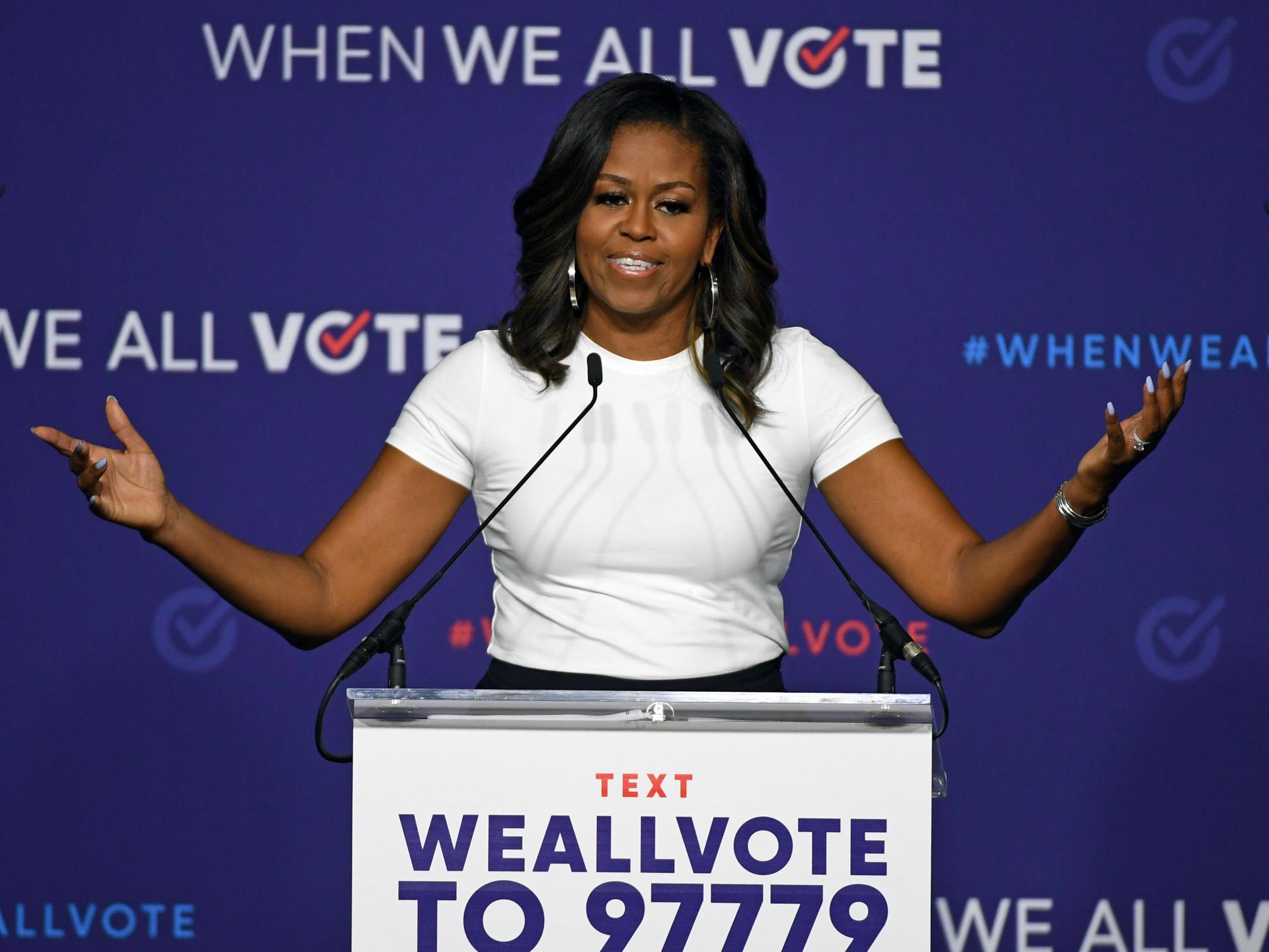 The former first lady was told to 'run for president' by someone in the crowd (Ethan Miller/Getty Images) (Getty Images)