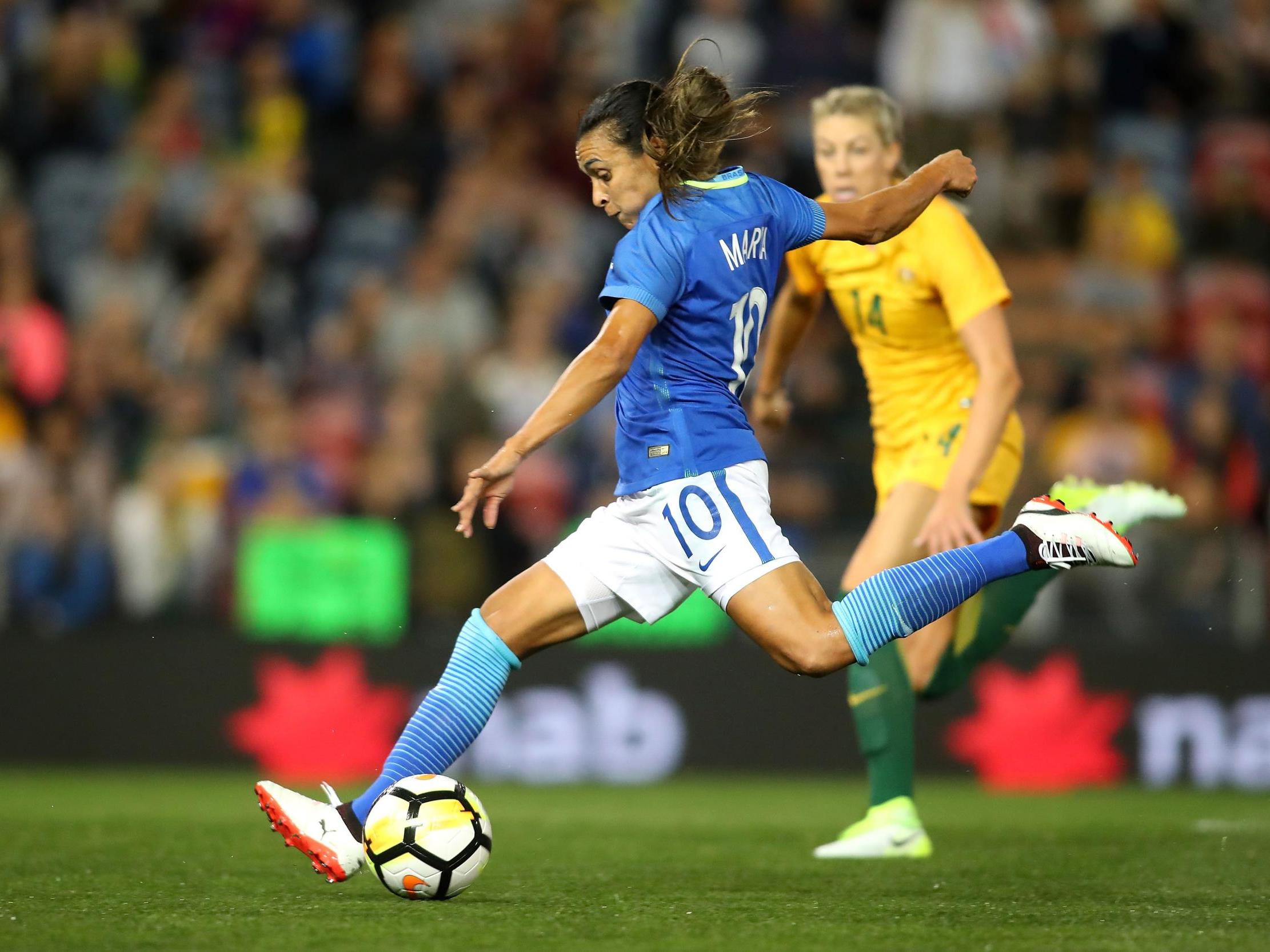 Marta in action for Brazil