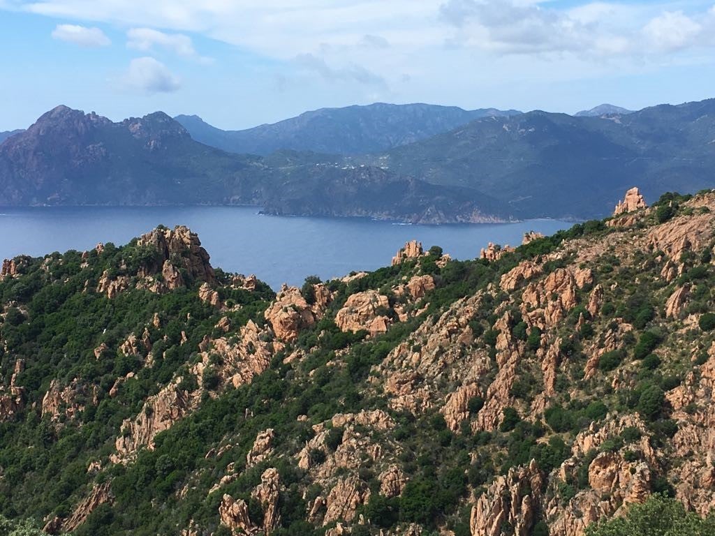 The mountains and the sea is a classic Corsica landscape