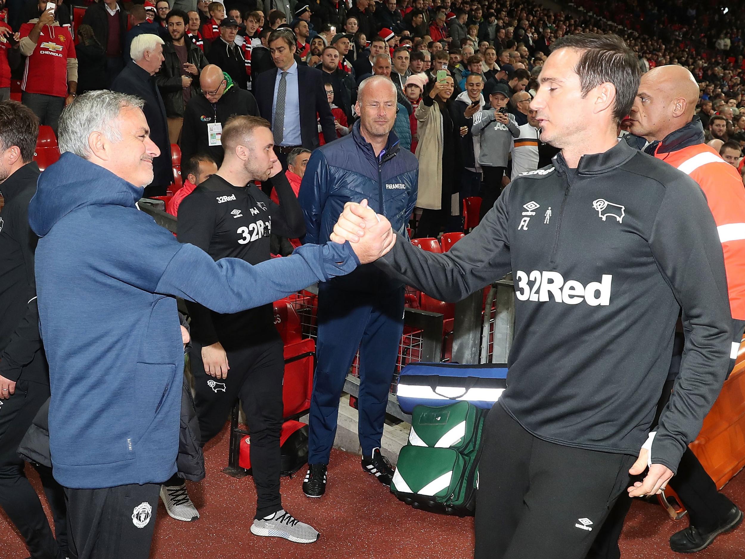 Frank Lampard and Jose Mourinho met on opposite sides of the technical area for the first time