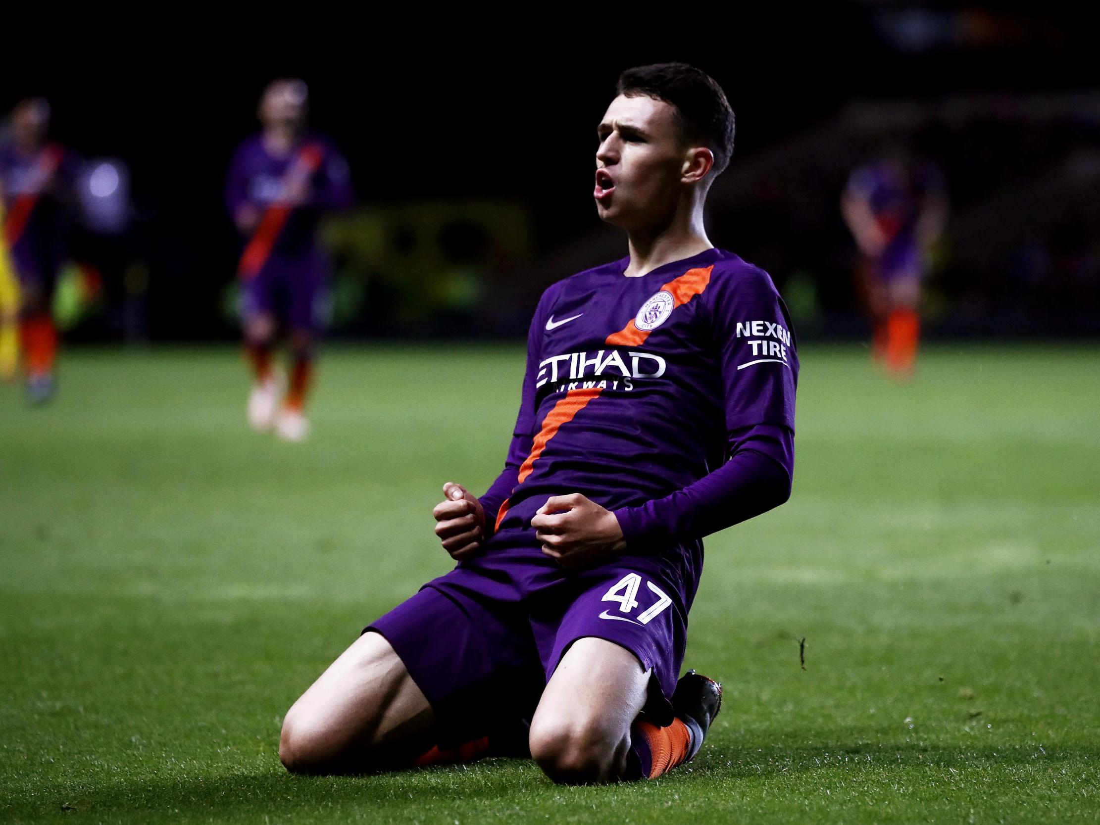 Foden scored his first senior goal at the Kassam