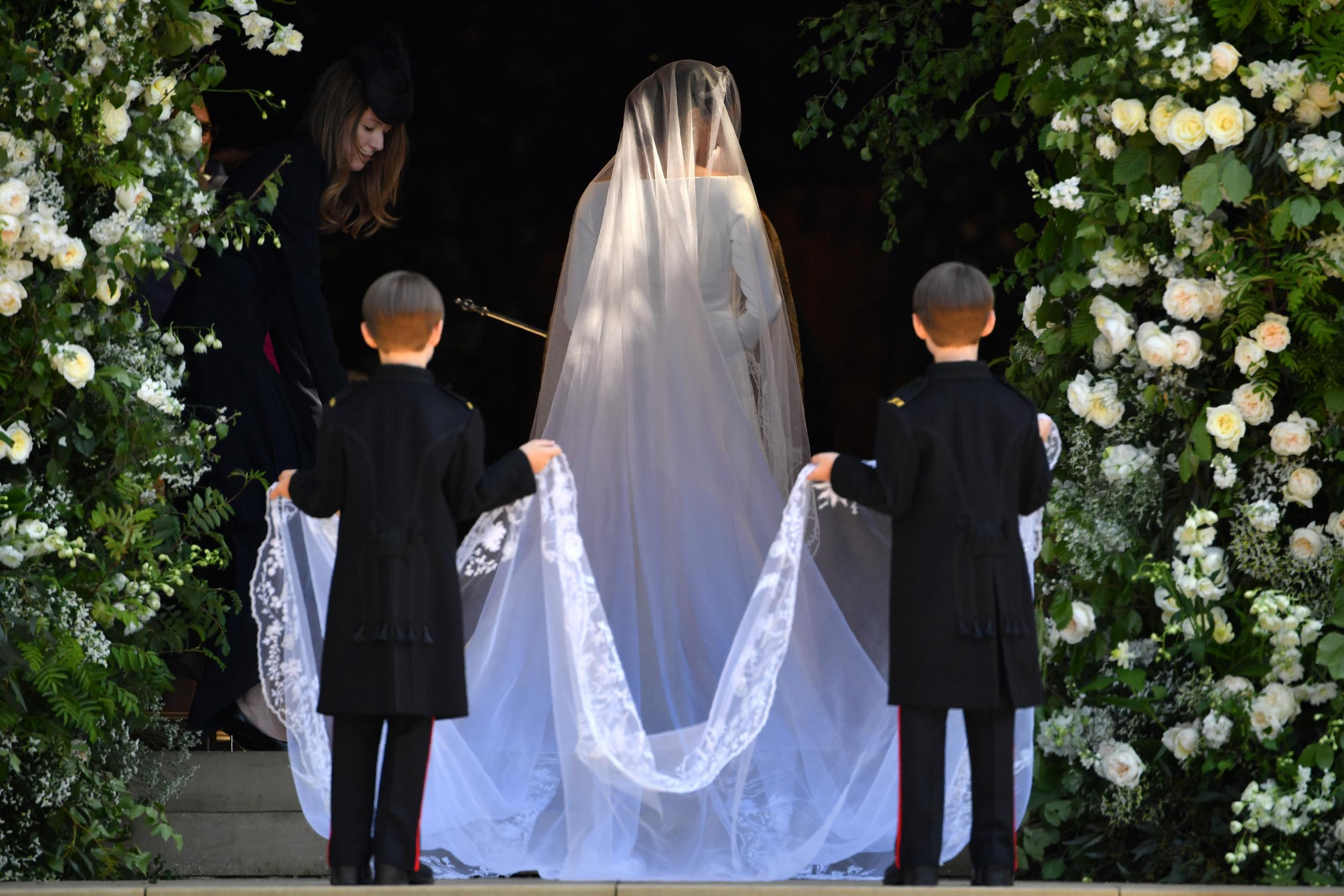 The Duchess of Sussex walking into St George's Chapel for her wedding on May 19