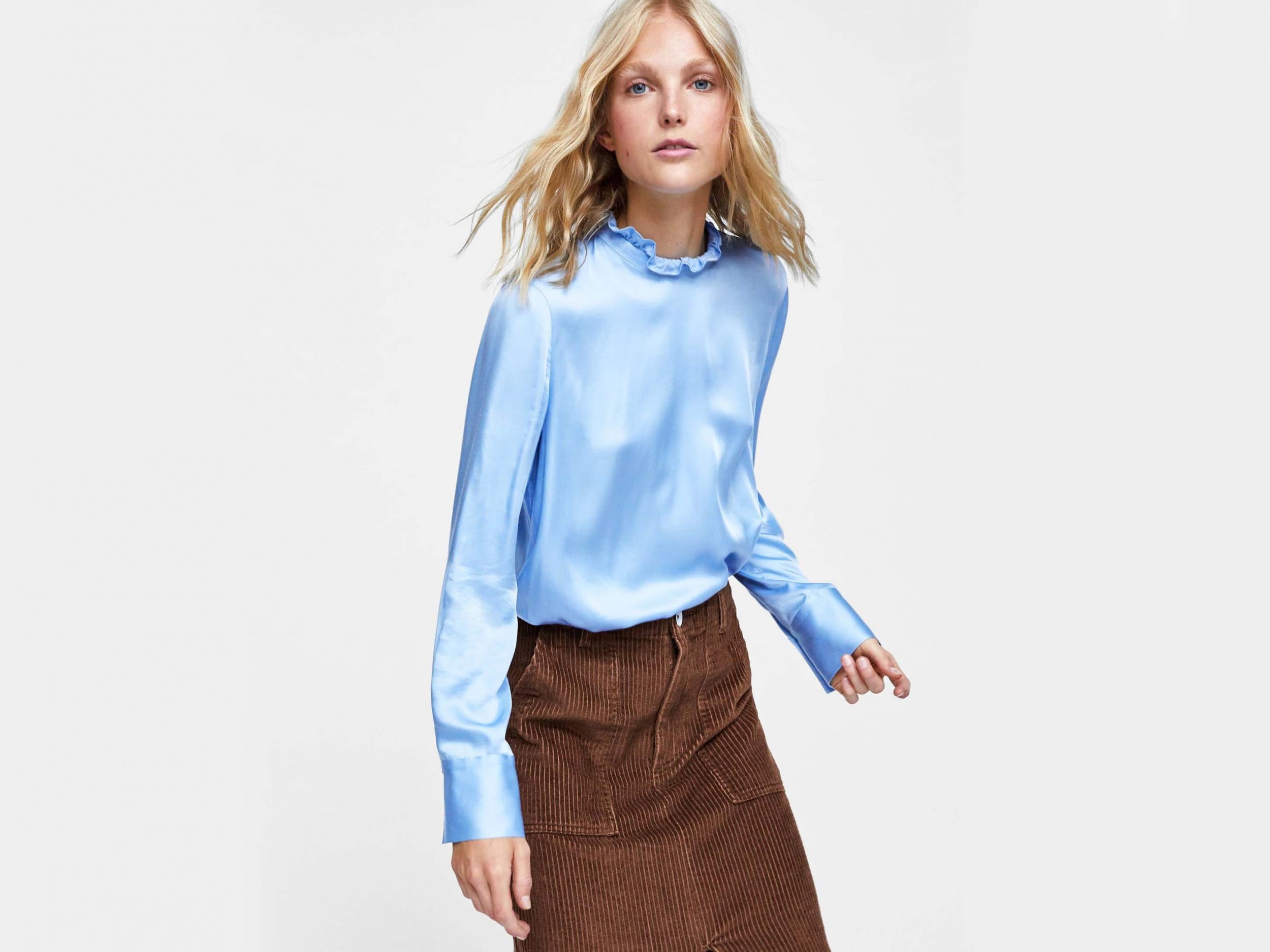 Skirt ZW Premium Worker Brown Corduroy, £39.99, Zara