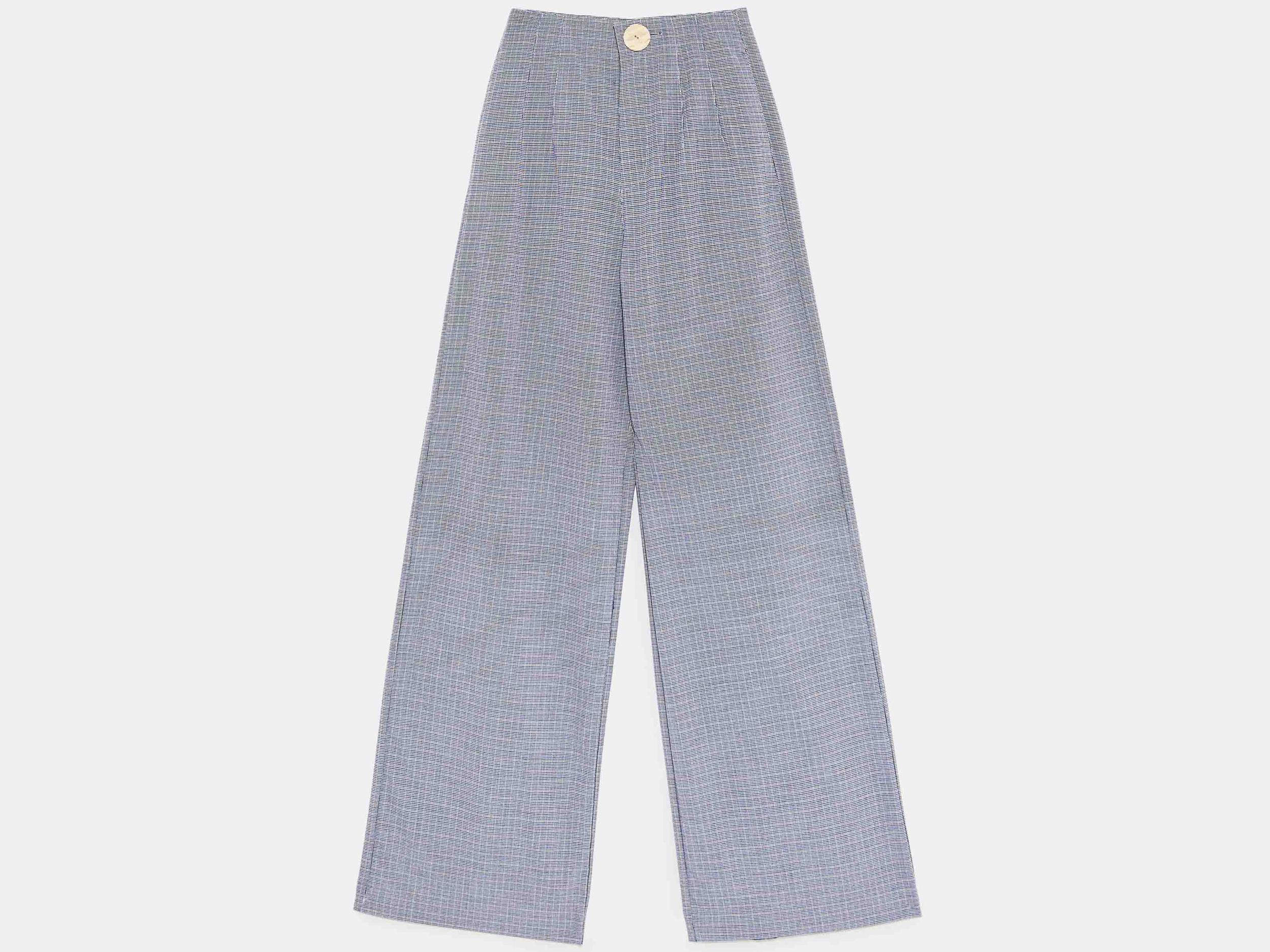 Checked Wide-Leg Trousers, £29.99, Zara