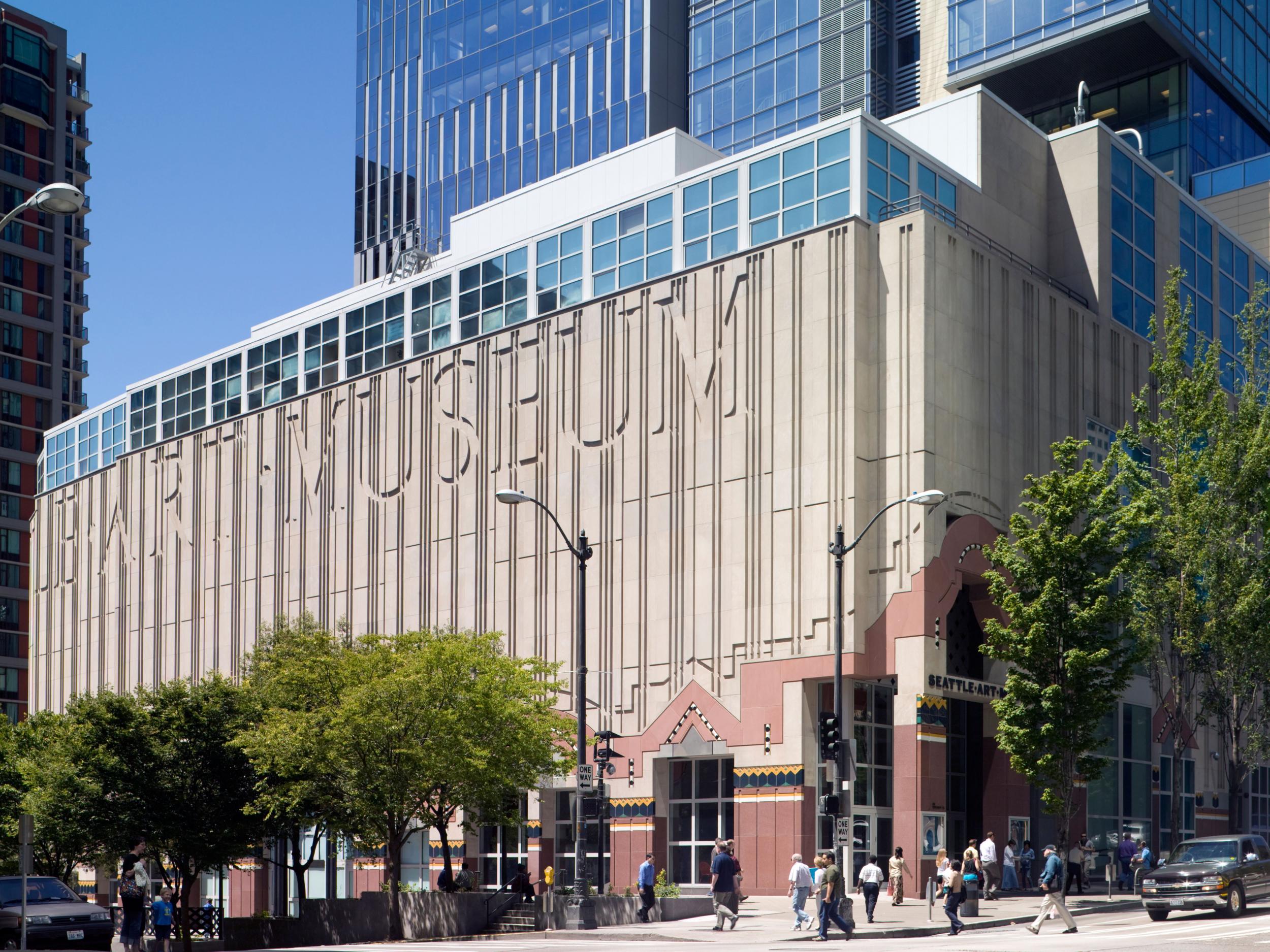 He liked billboard-sized signs and often had giant letters carved into his facades, including at the Seattle Art Museum