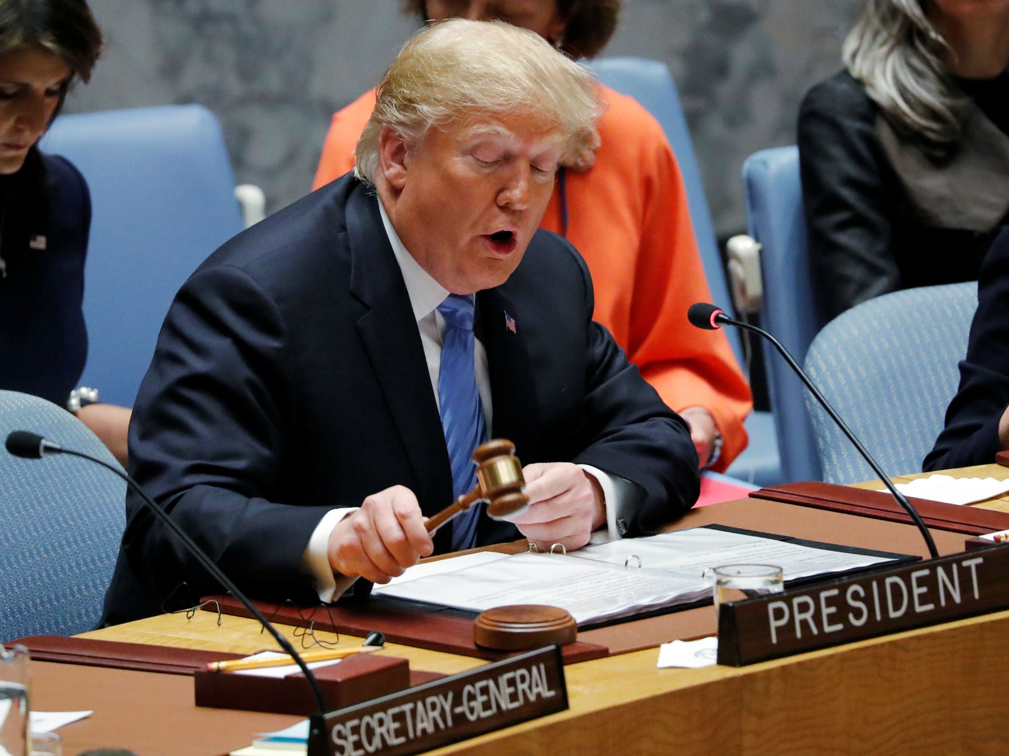 Trump chaired the UN Security Council meeting after provoking laughter at the general assembly