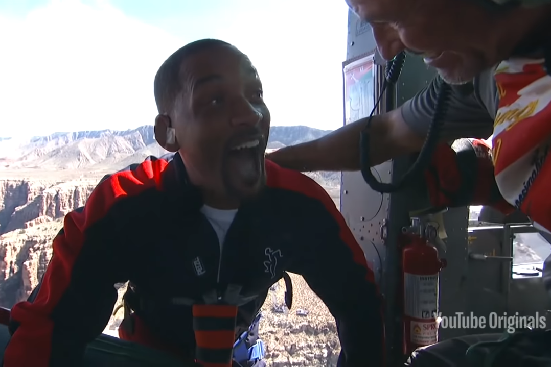 Will Smith prepares to bungee jump for his 50th birthday