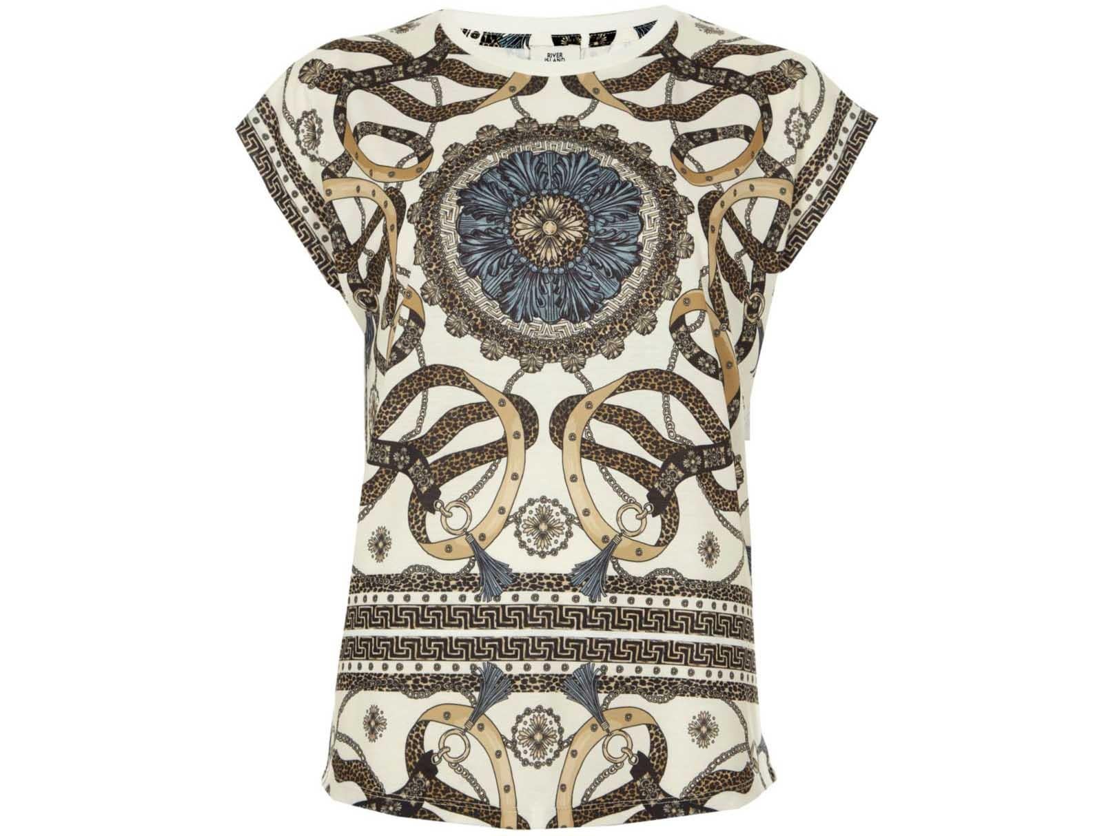 Cream Scarf Leopard Print T-Shirt, £20, River Island