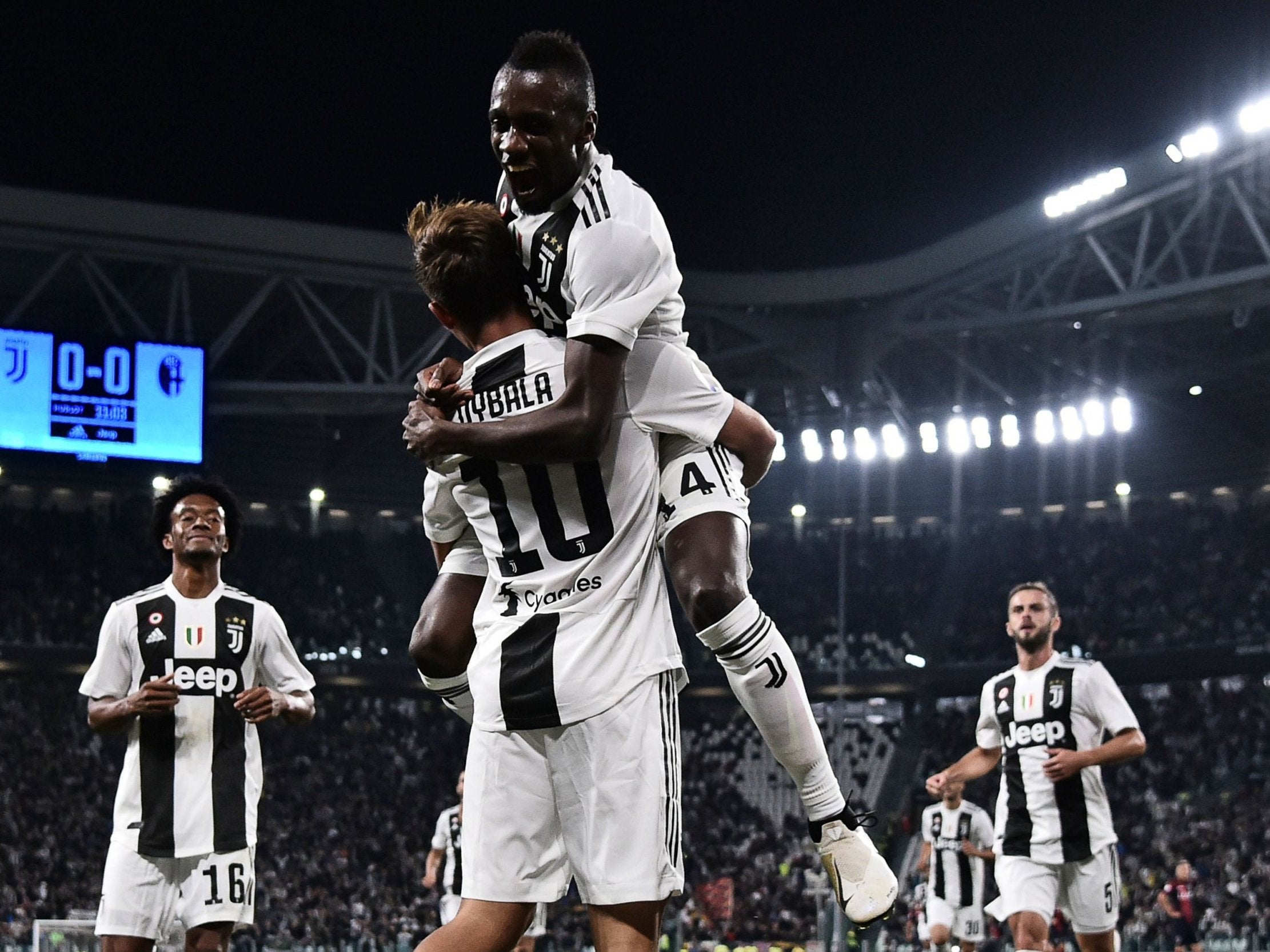 Juventus celebrate Paulo Dybala's goal in Turin