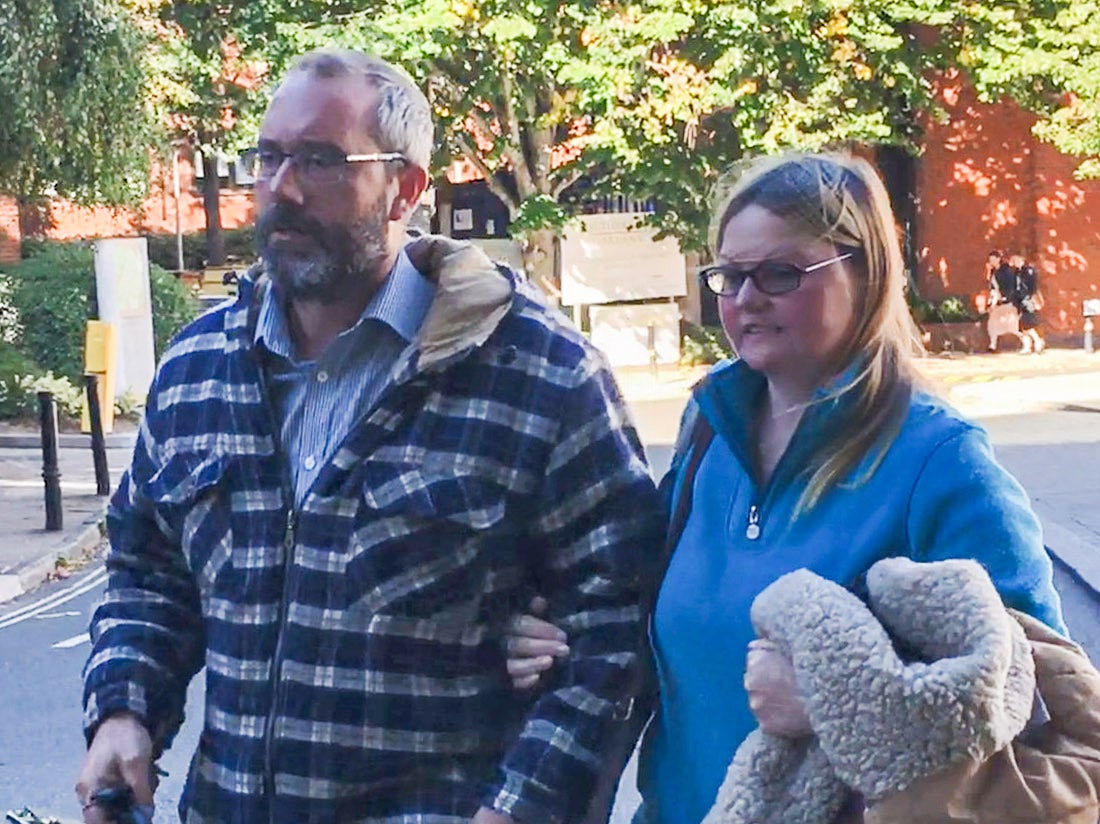 Laine and Stephen Shepherd outside court