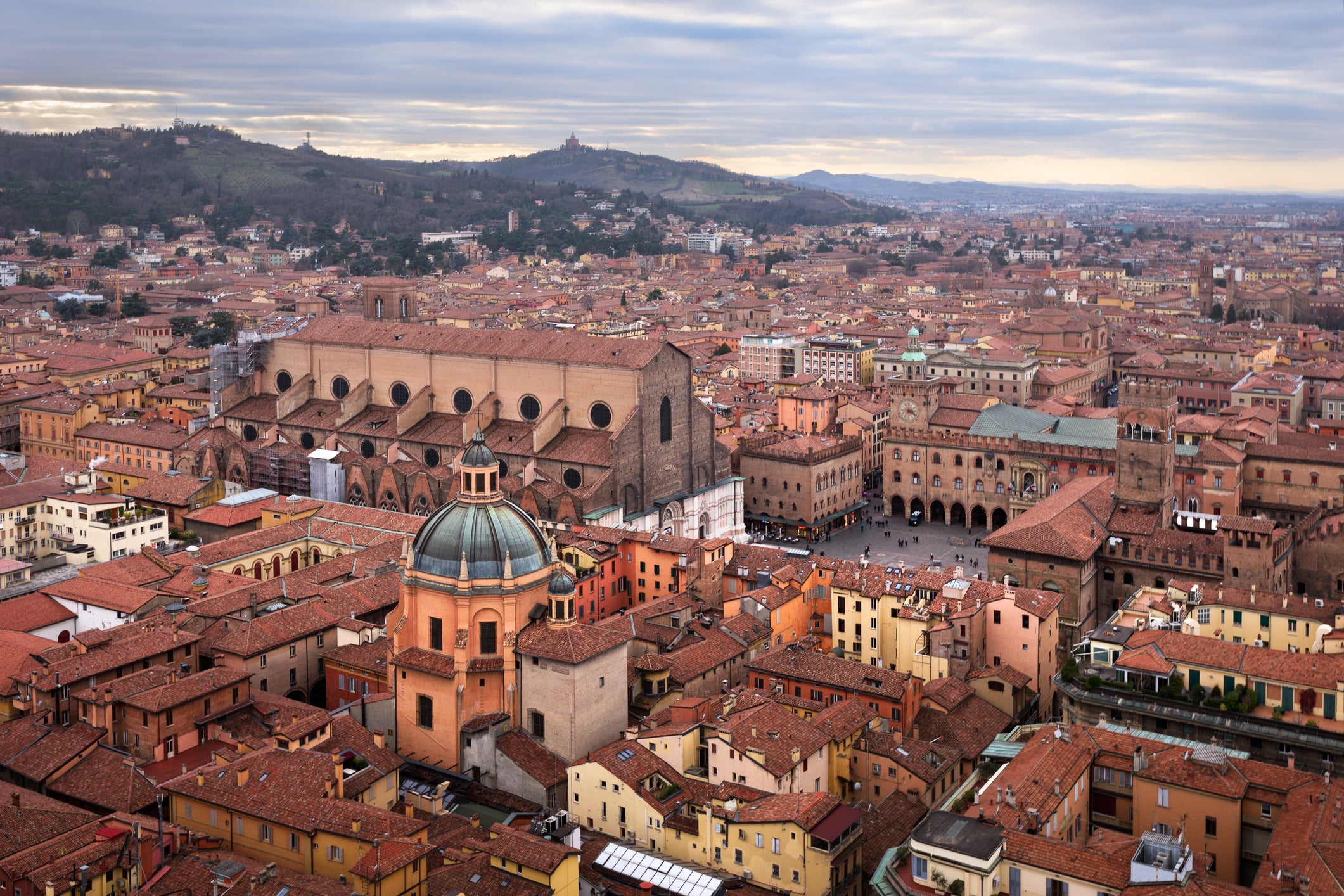 An aerial view of Bologna from the Asinelli Tower (Getty/iStock)