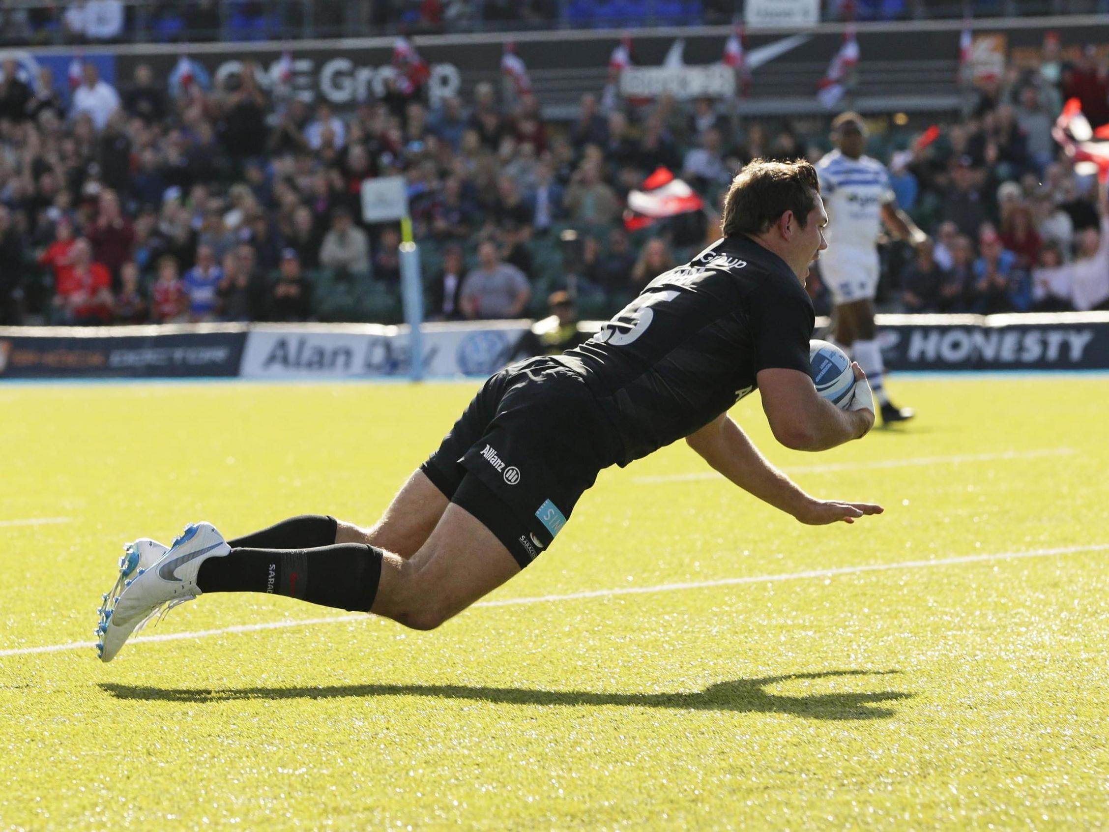 Alex Goode scored Saracens' second try against Bath