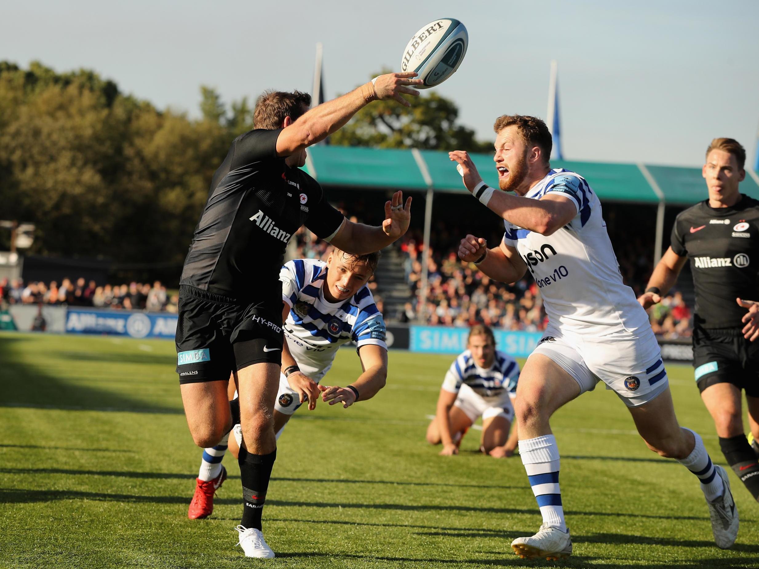 Goode's alley-oop style offload over his head sealed Liam Williams' hat-trick