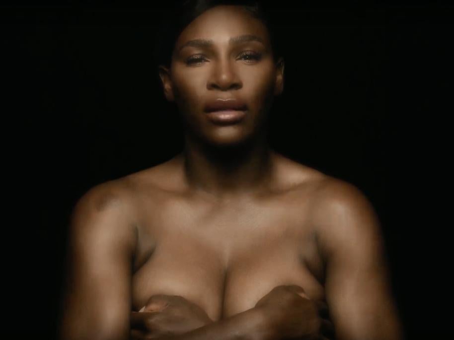 The tennis champion has released the video to raise breast cancer awareness