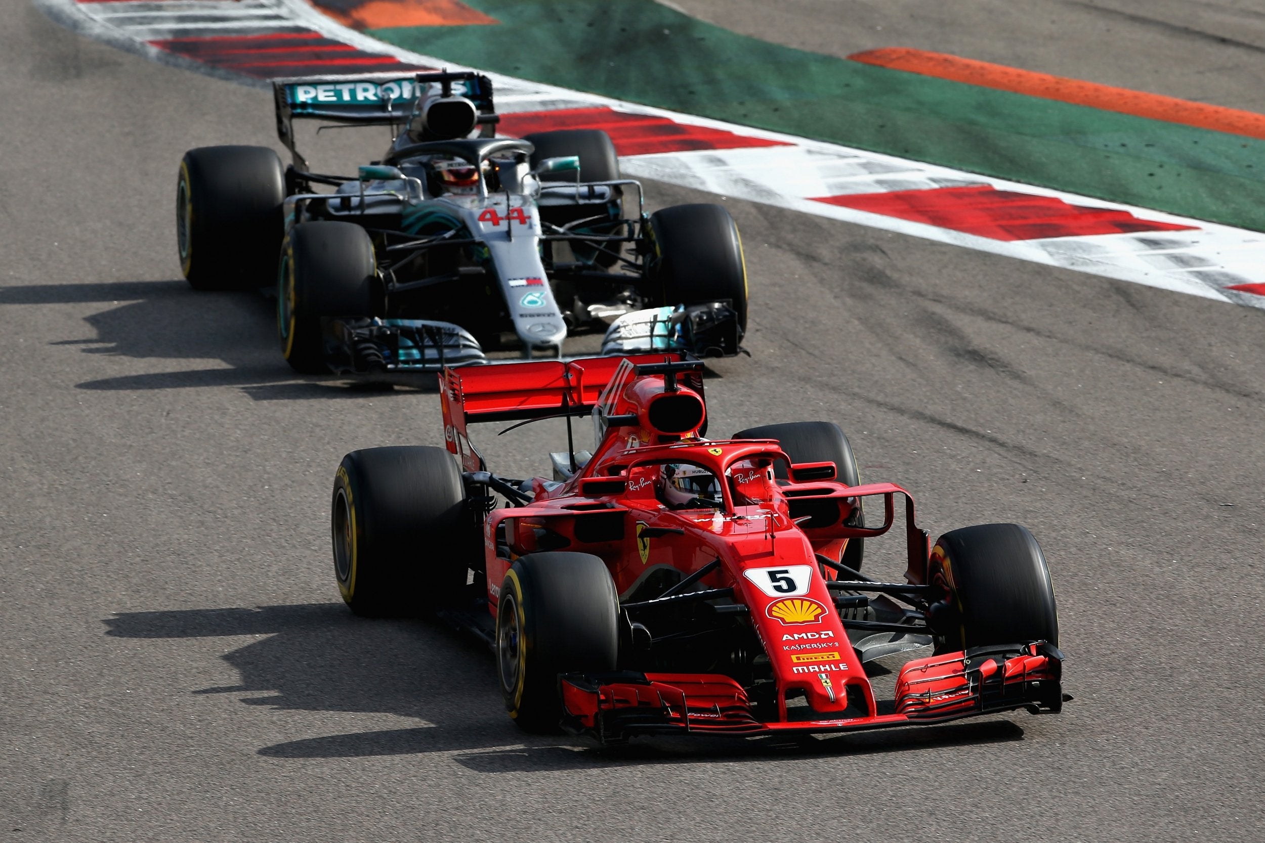 Vettel went ahead of Hamilton after their pit-stops