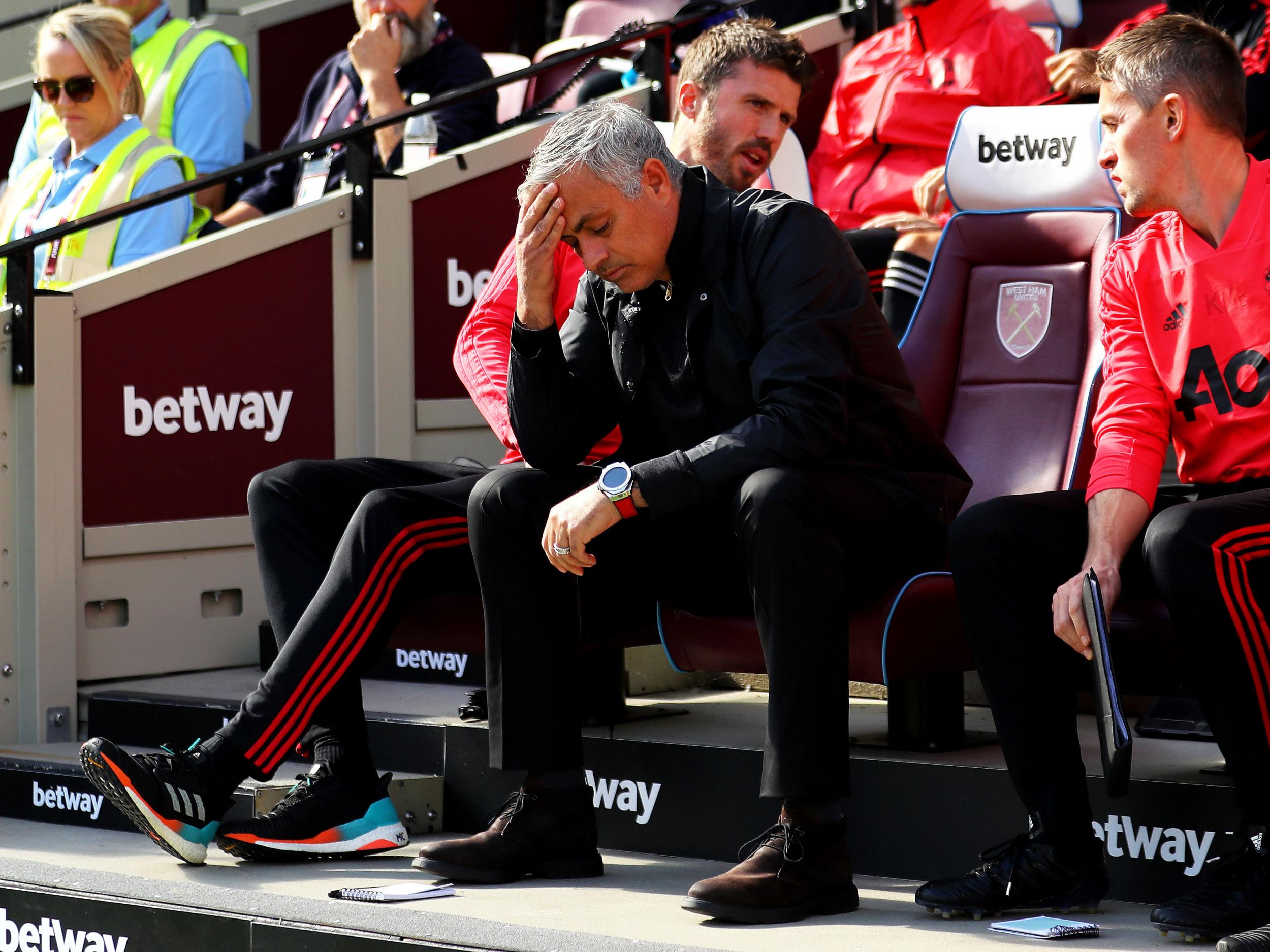 Mourinho cut a frustrated figure on the touchline