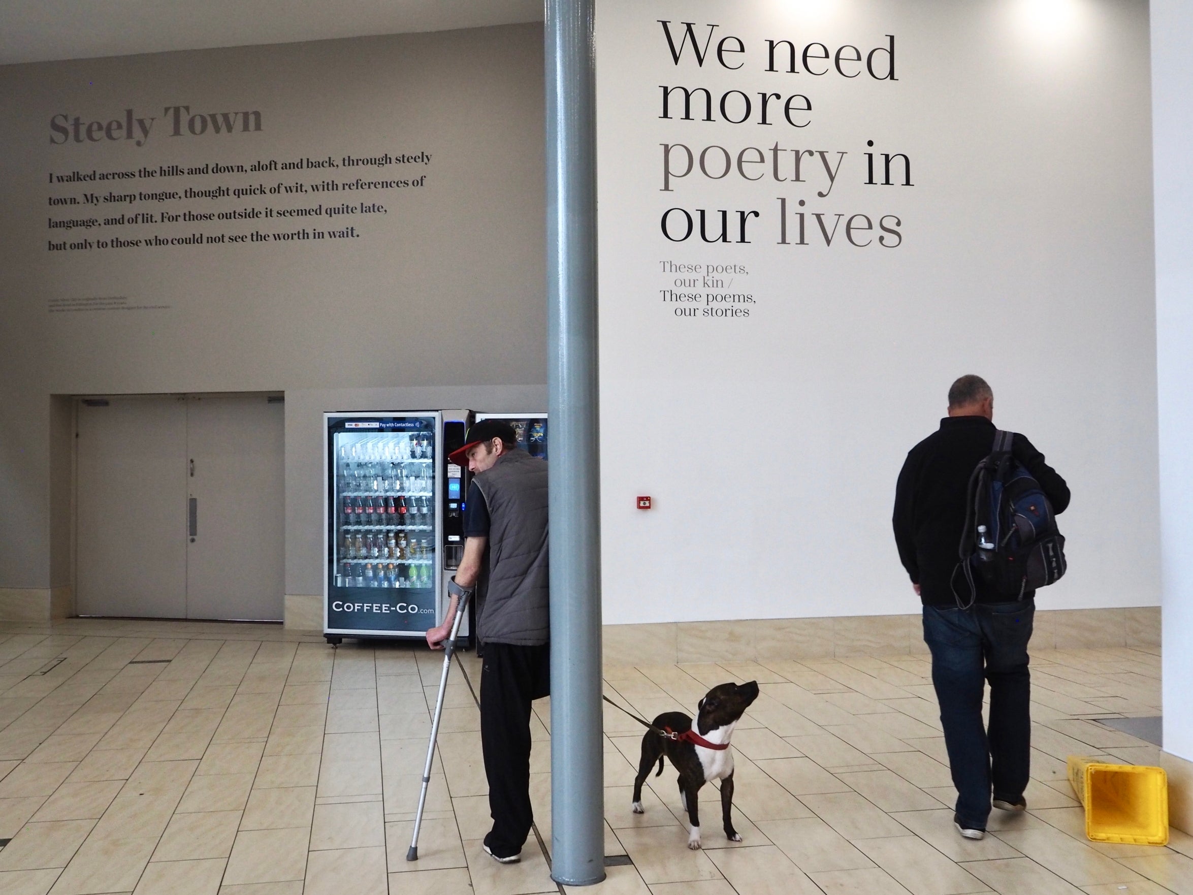 Doncaster: at the entrance to the Frenchgate Shopping Centre, consumers are reminded of what they lack