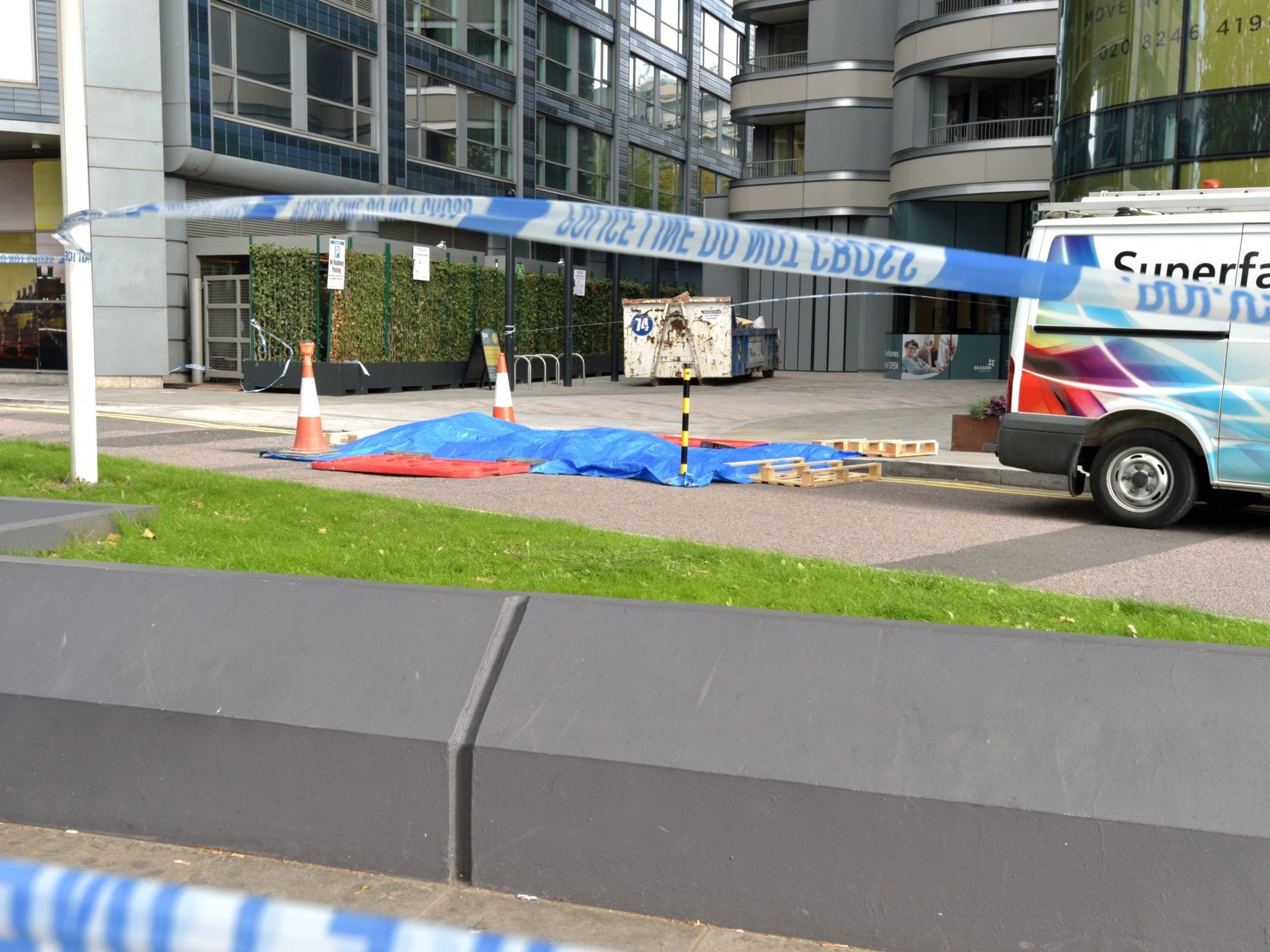 A sheet covers a body outside The Corniche