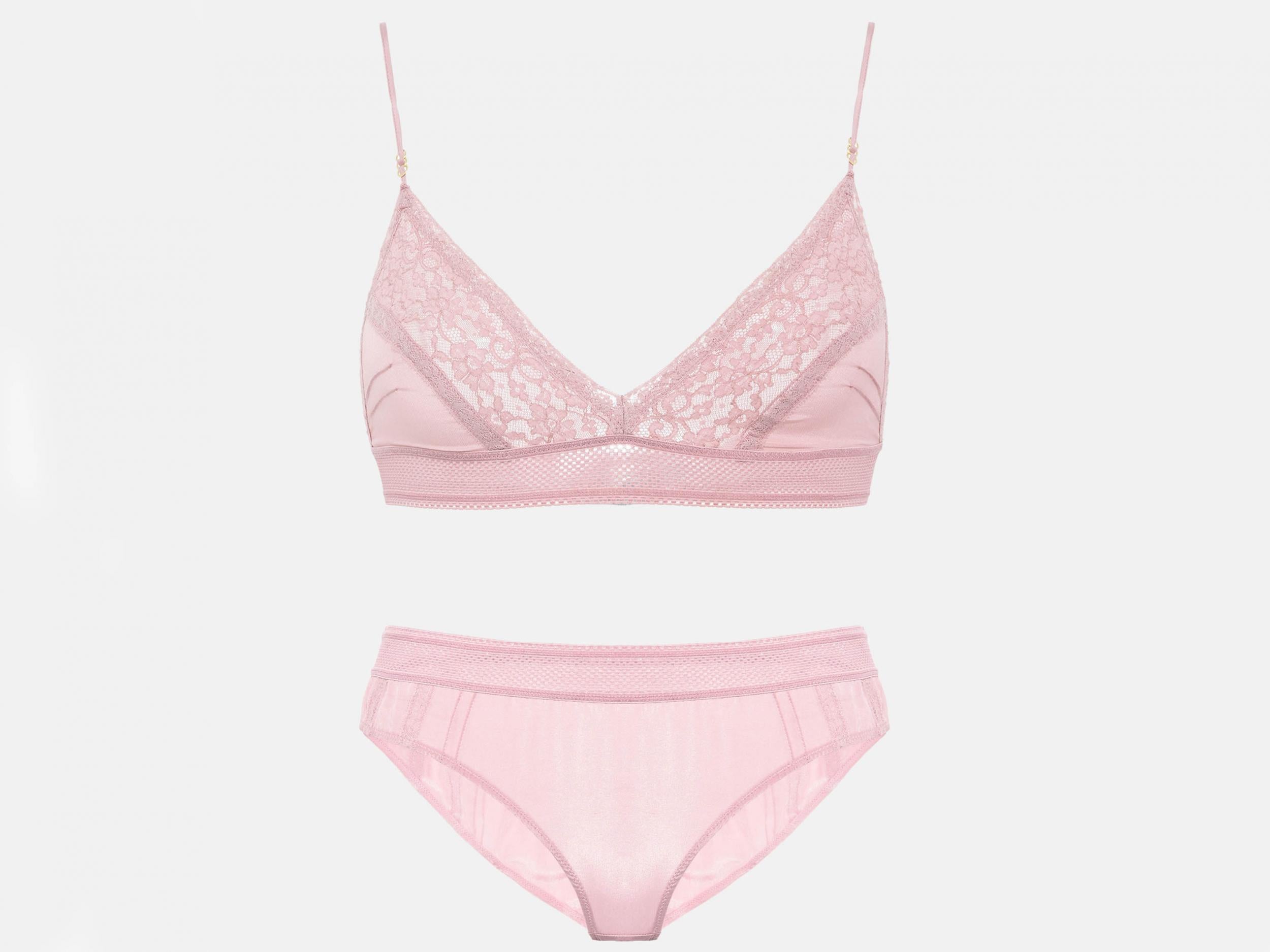 Rose Romancing Soft Cup Bra, £110, Rose Romancing Briefs, £85, Stella McCartney