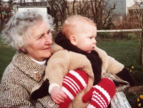 A young Will with his grandmother, Elizabeth Evans