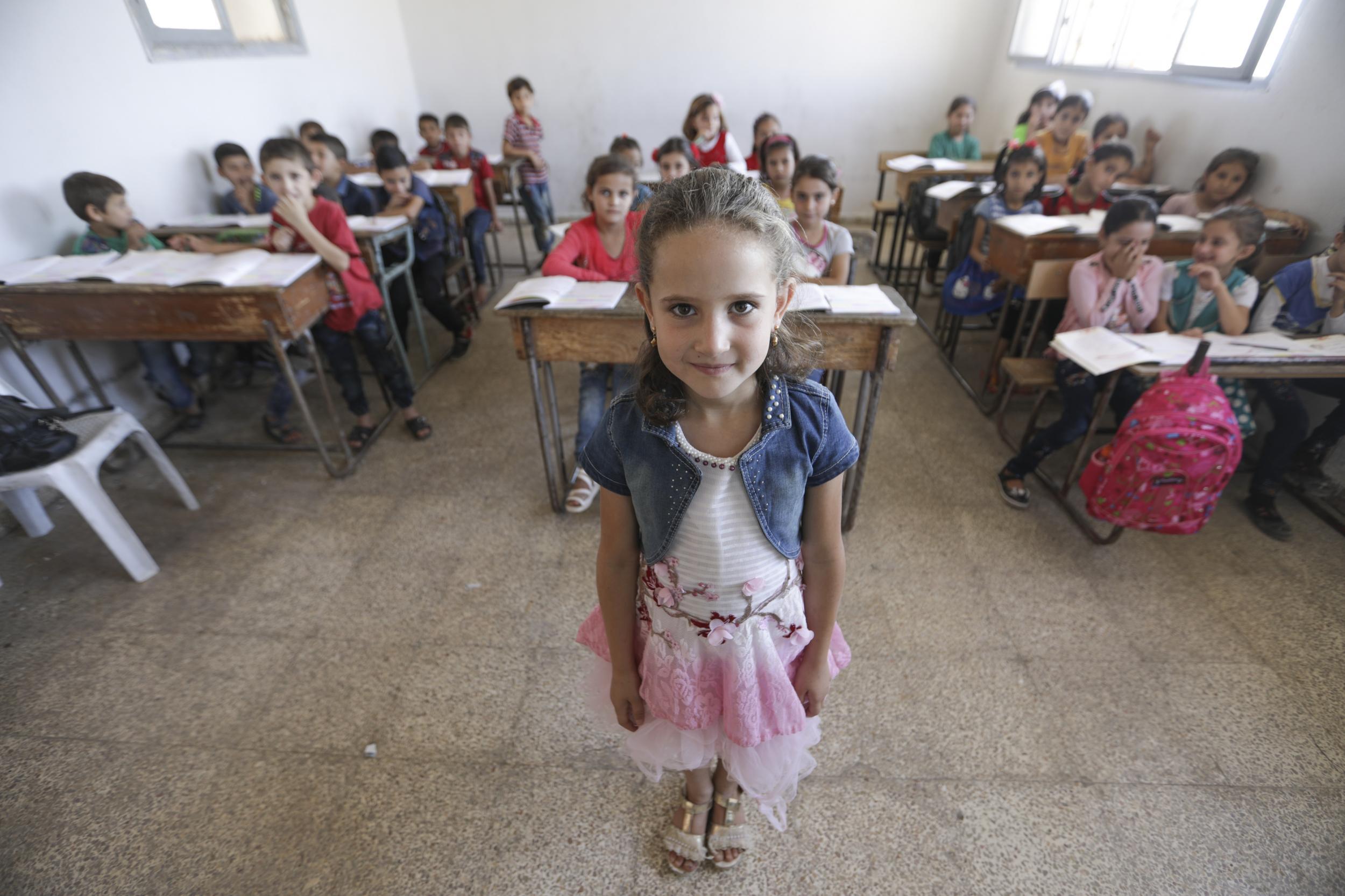 Maryam, seven, has been displaced multiple times but now lives in Idlib (Unicef/Syria 2018/Khalil Ashawi)