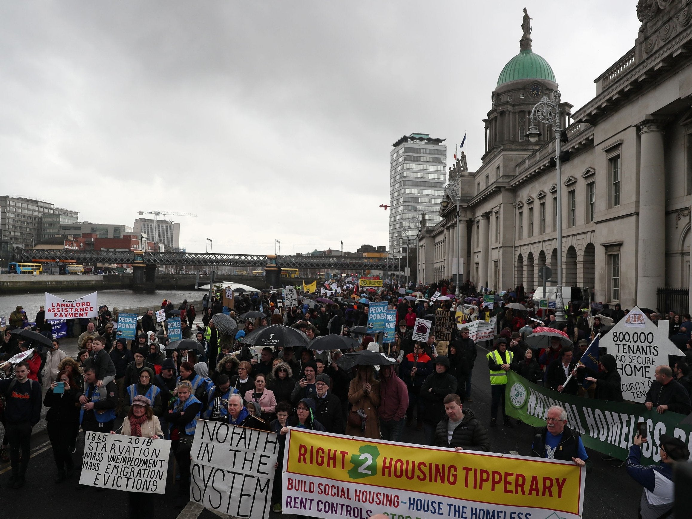 An estimated 10,000 marched in Dublin this week to protest the housing crisis