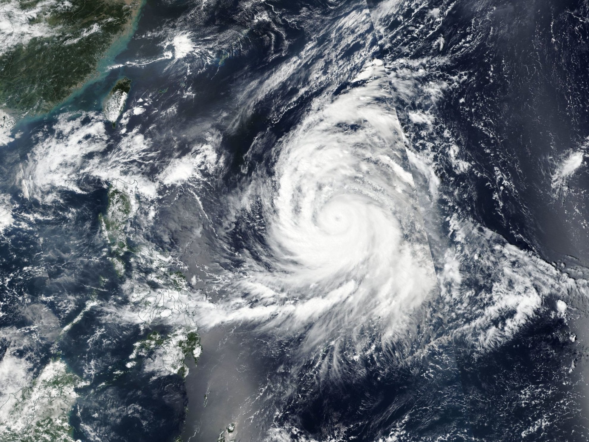 Typoon Kong-rey pictured over the Philippines Sea in a satellite image