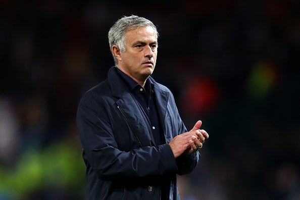 Jose Mourinho applauds his players against Valencia