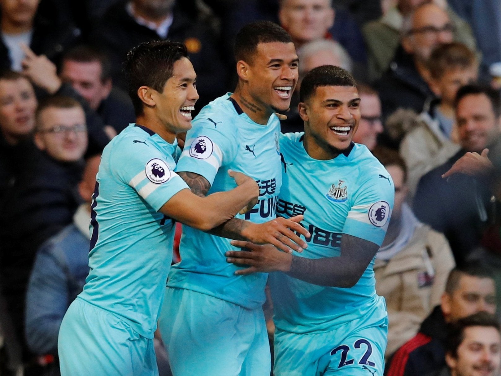 Newcastle United celebrate Kenedy's opener