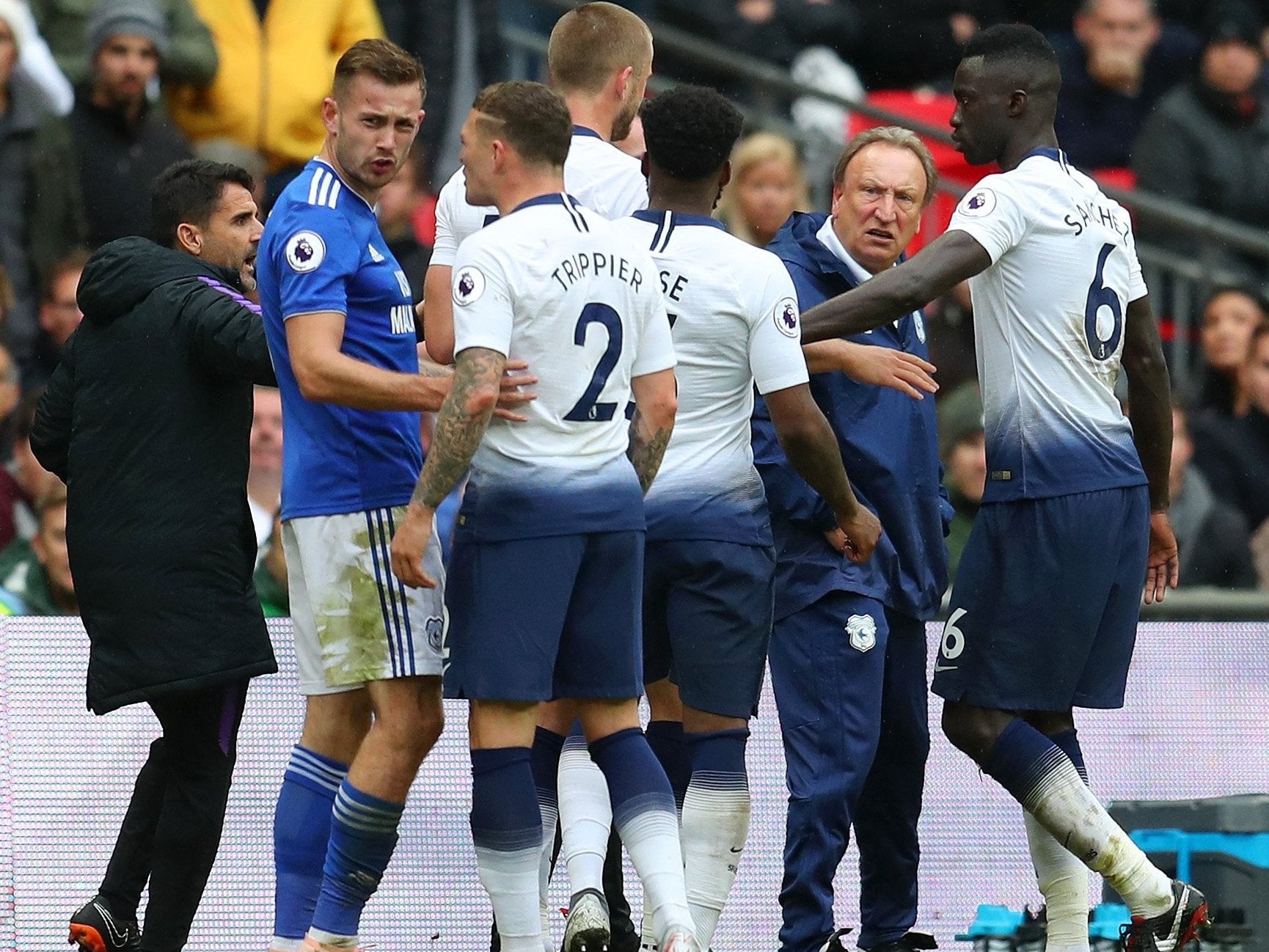 Neil Warnock was unimpressed with Tottenham’s reaction to Joe Ralls‘ tackle