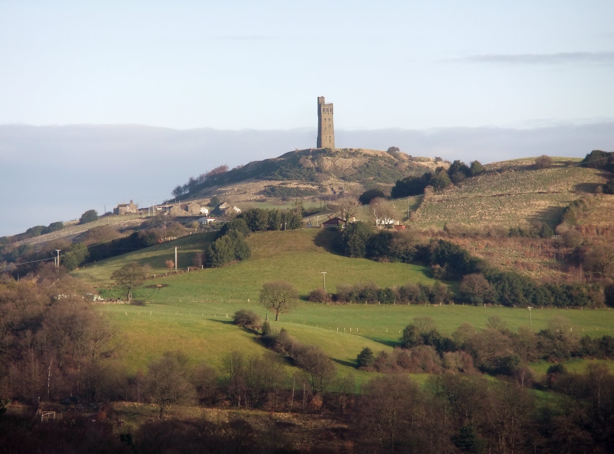 How many towns can claim their most famous landmark is a hill?